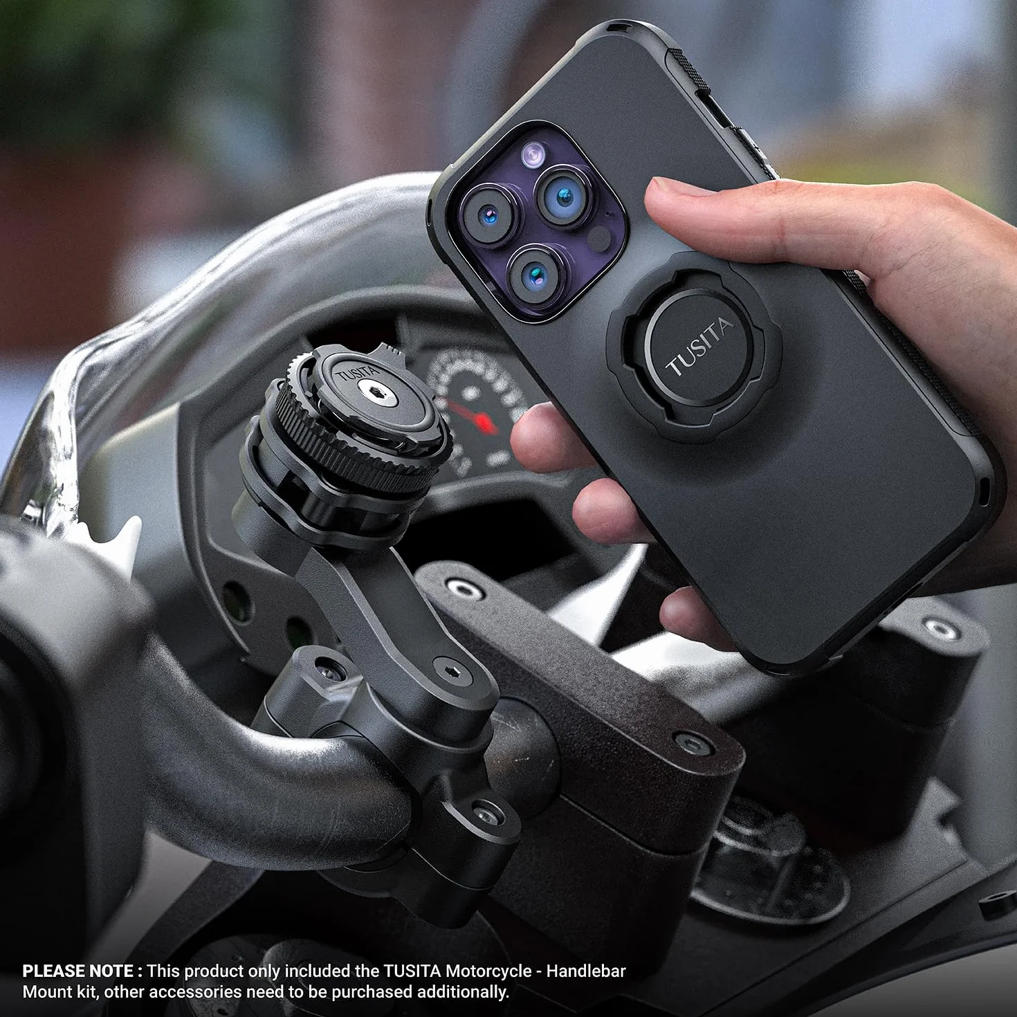 TUSITA Soporte para Teléfono de Moto Compatible con Quad Lock Smartphone Funda