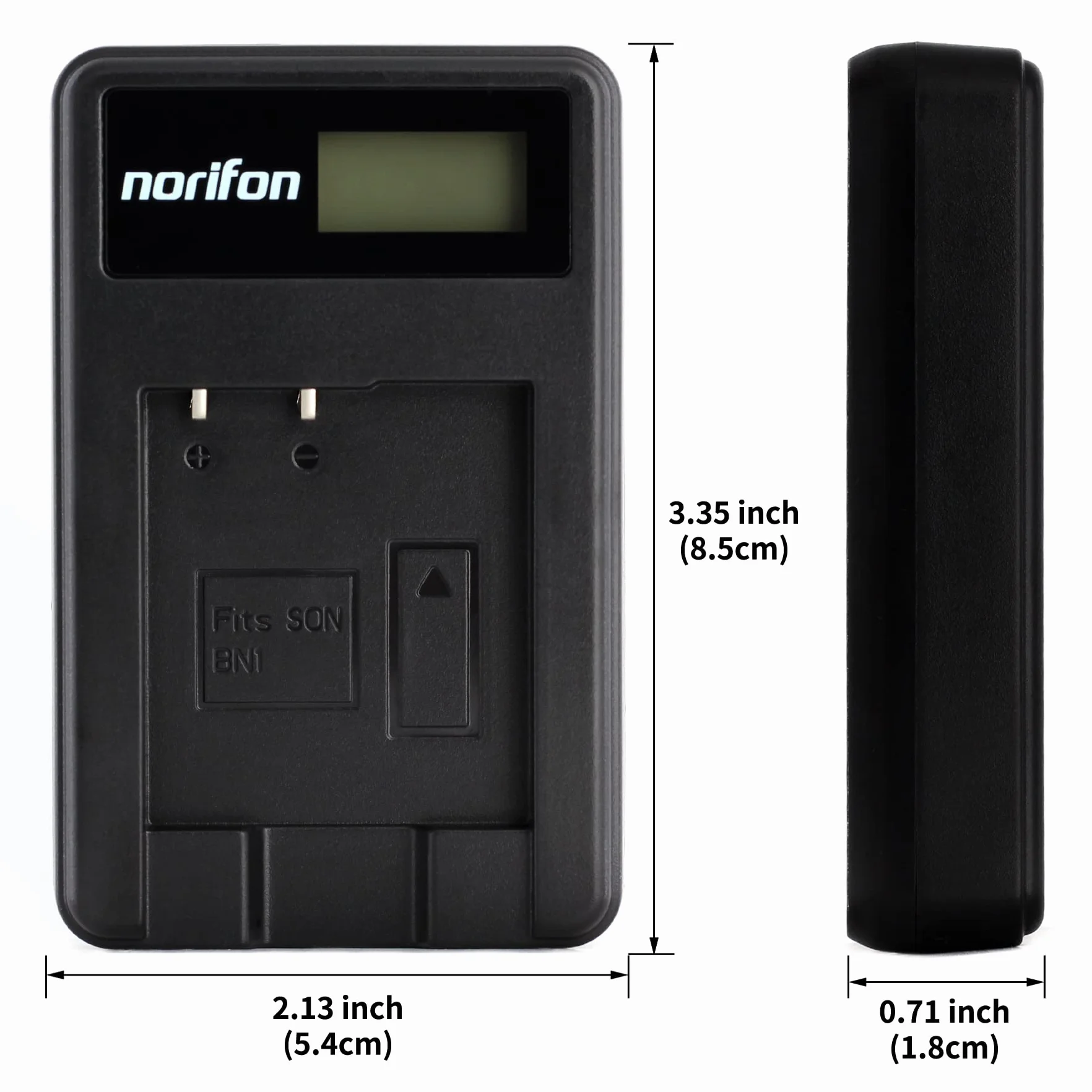 Norifon NP-BN1 LCD USB Cargador para Sony Cyber-Shot DSC-T110, DSC-T99, DSC-TF1, DSC-TX30, DSC-TX20, DSC-TX200V, DSC-TX10, DSC-TX9, DSC-TX5, DSC-WX80, DSC-W620, DSC-WX9, DSC-WX150 Cámara y Más