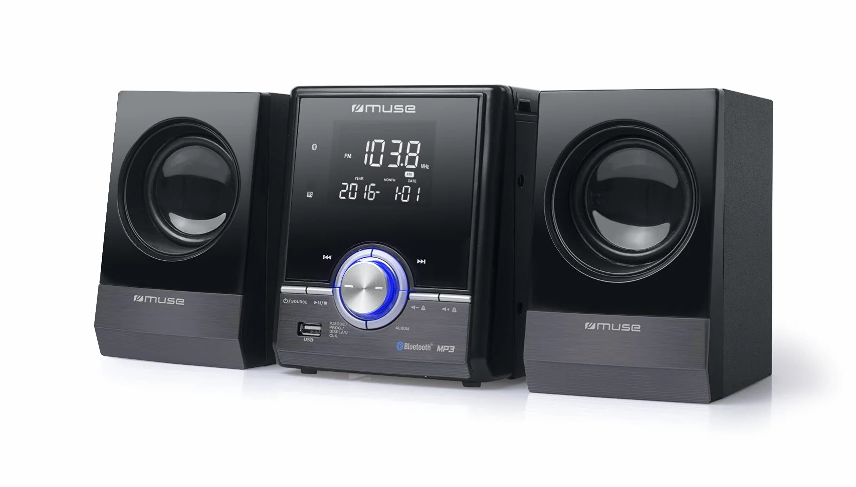 Muse M-38BT Micro Sistema con audio Estéreo, y Bluetooth
