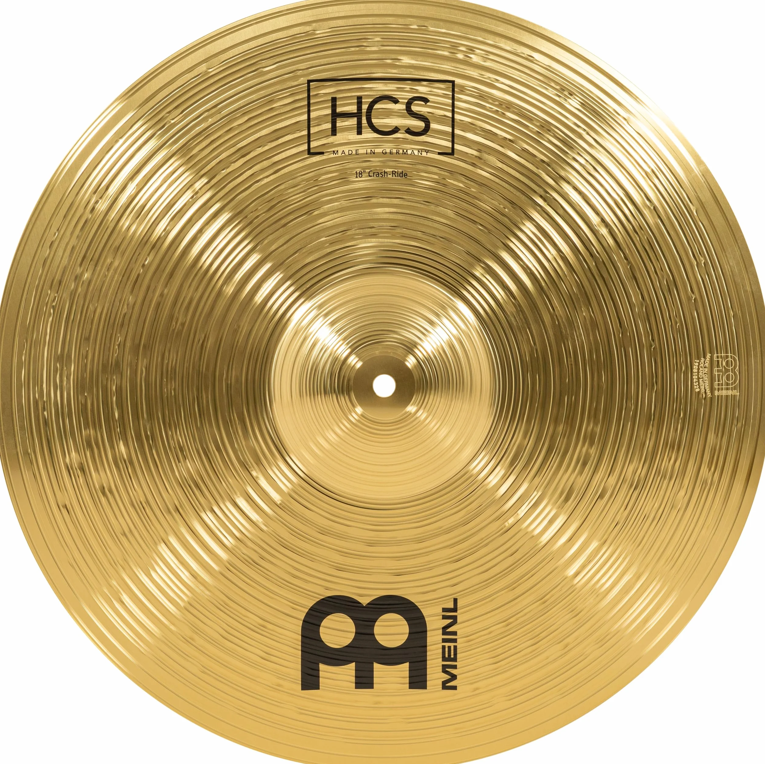 Meinl Cymbals HCS Plato Crash-Ride de 18 pulgadas (45,72cm) Platillos de Batería – Latón, Acabado Tradicional (HCS18CR)
