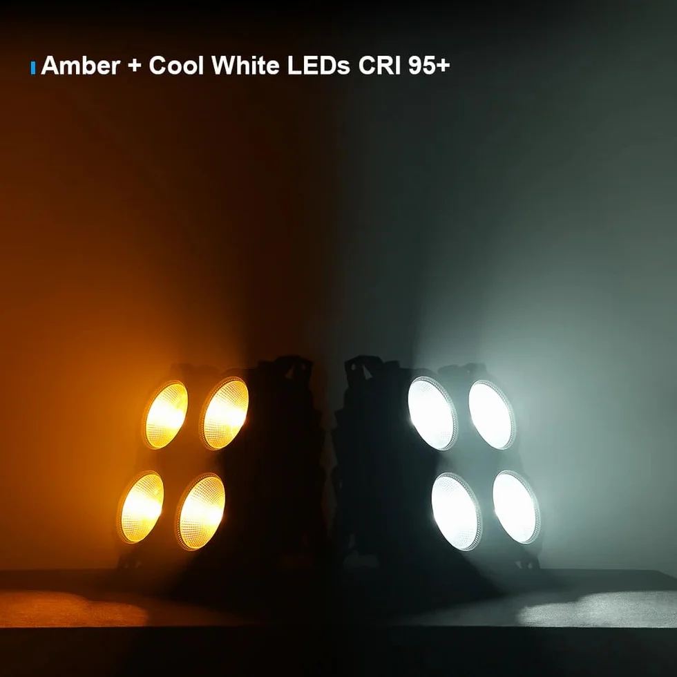 BETOPPER 4x100W COB Par LED, Iluminación de Escenario,1900K-6100K Foco Escenario Blanco Frío/Cálido Efecto con Activación por Sonido, Foco Par Teatro para Bar Discoteca Fiesta Lglesia Boda Navidad