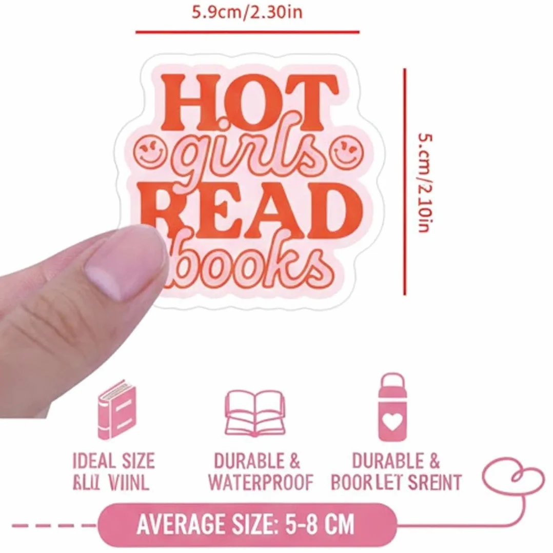 Pegatinas estéticas para Kindle, 60 piezas, cute stickers, regalos para mujeres, niñas, amantes de libros (Rosa)