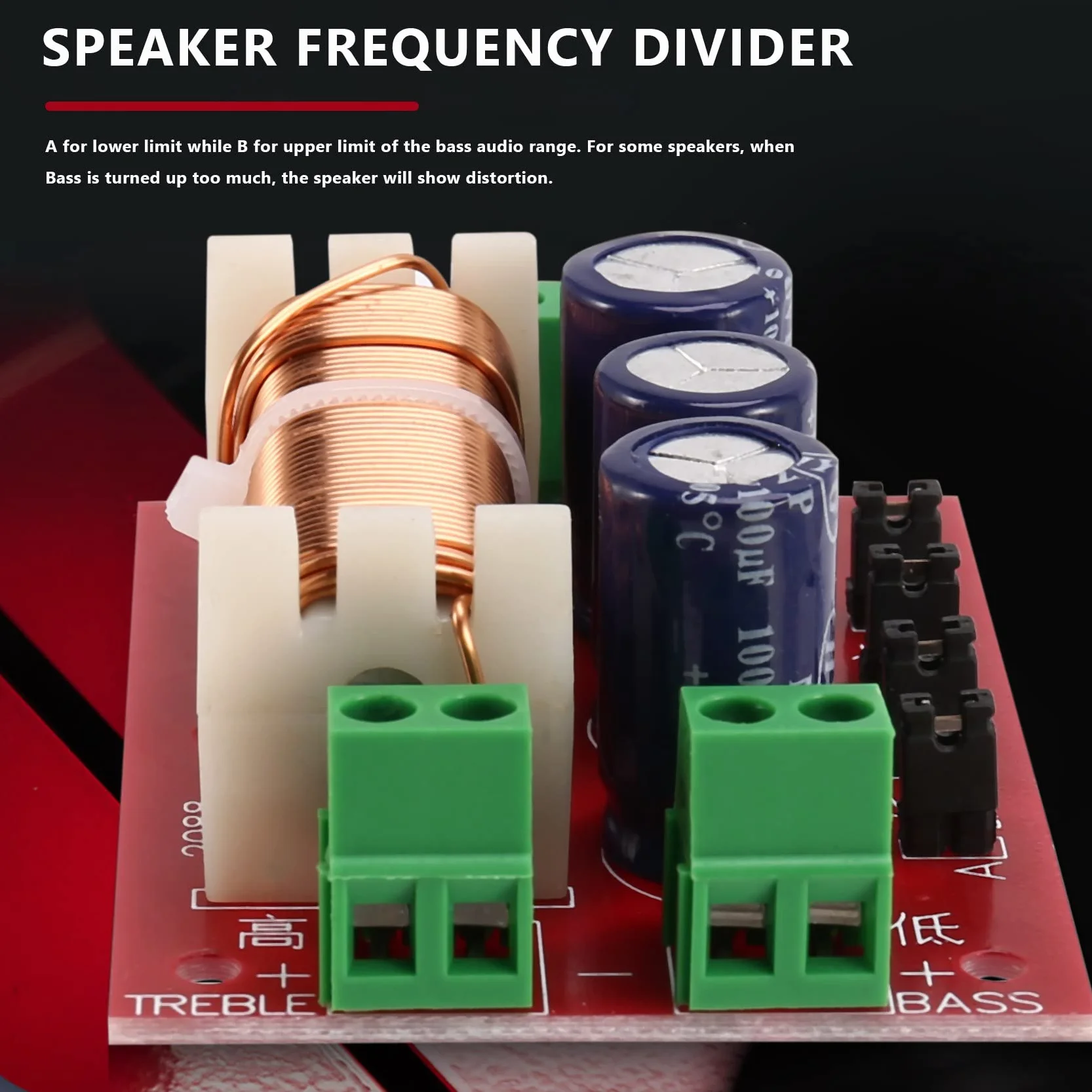 Divisor de frecuencia de audio 400W ajustable 2 vías crossover filtro rango completo