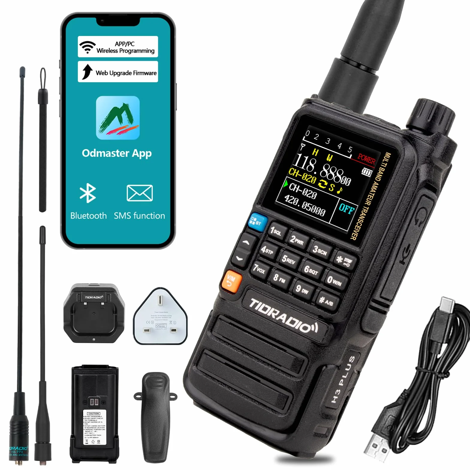 TIDRADIO TD-H3 Plus walkie Talkie Largo Alcance-1 Paquete