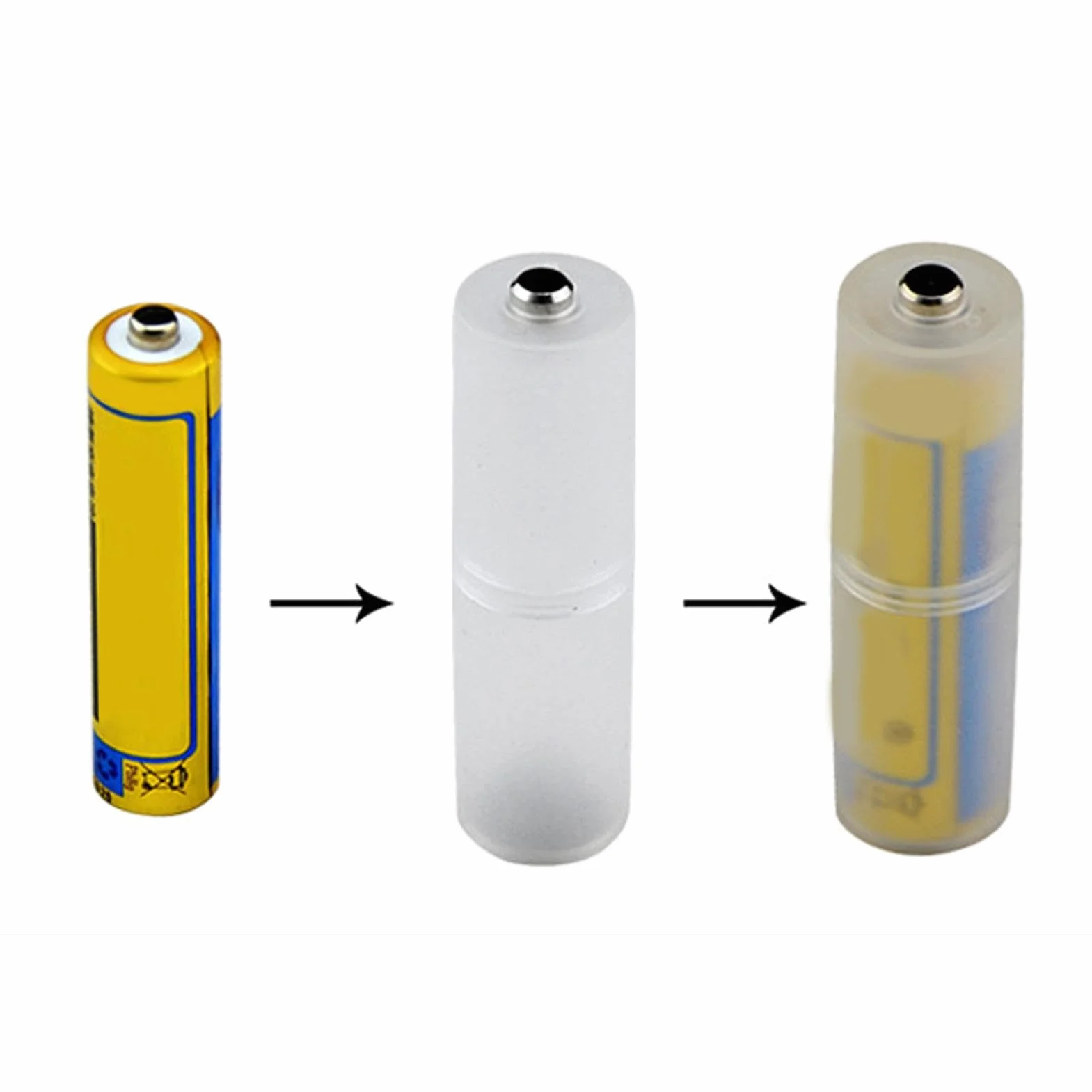 Convertidor De AAA A AA Adaptador De Pilas De AAA A AA Convertidor De Pilas De AAA A AA, Adaptador Convertidor De Tamaño De Batería, Convertidores De Baterías Para Hogar, Oscuro