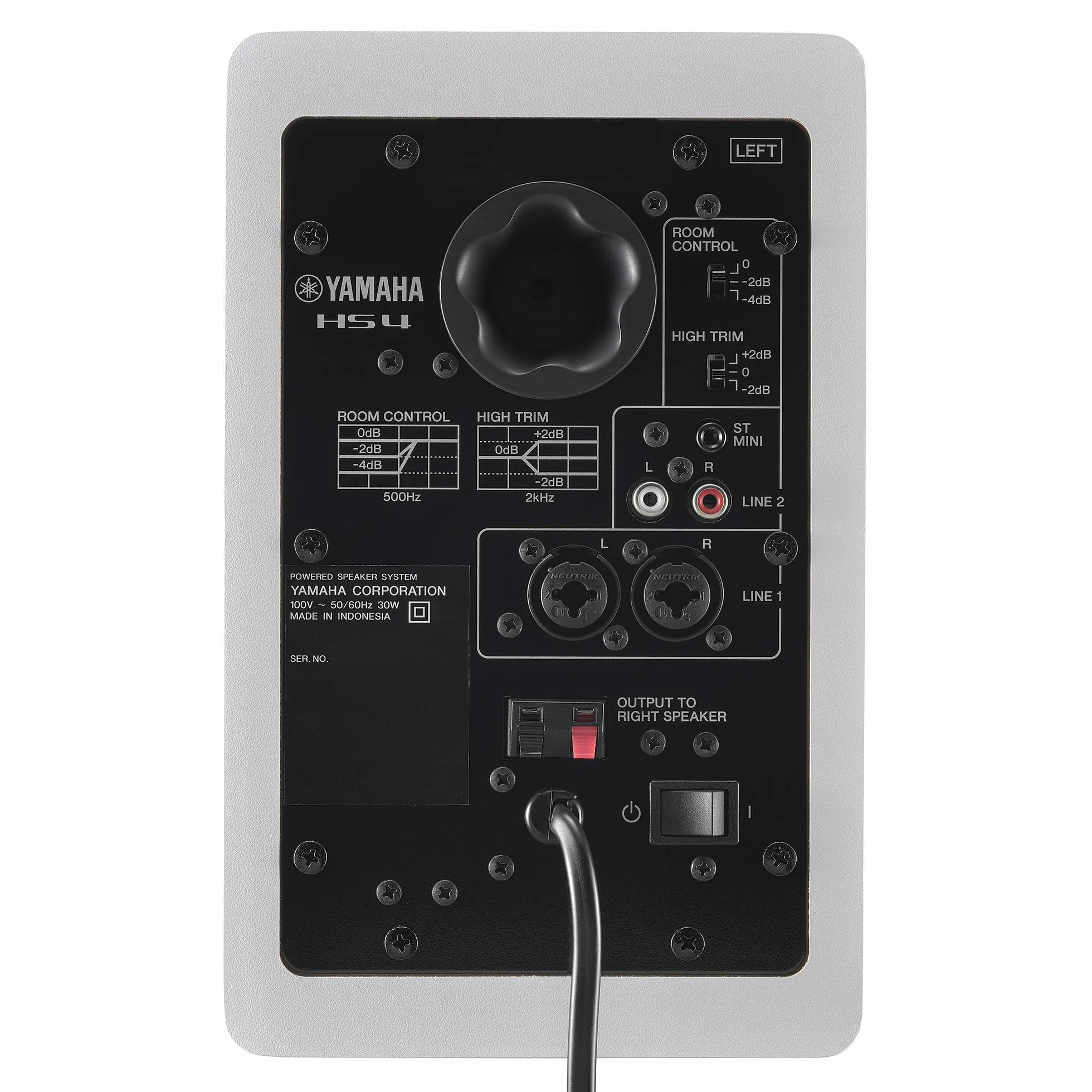 Yamaha HS4 Monitores de Estudio – Par de Altavoces Activos Compactos de 2 Vías Potenciados, Bass-Reflex 4.5" 52W, con Control de Sonido Avanzado, para Producción Musical y Edición de Video - Blanco