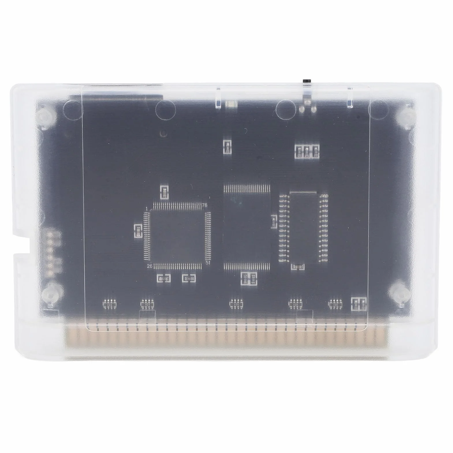 Videocasete para Juegos Mega Drive Genesis Master System 32X, Tarjeta de Juego 3000 en 1 con Tarjeta de Memoria, Soporte Versátil, de Región Flexible (Blanco transparente)
