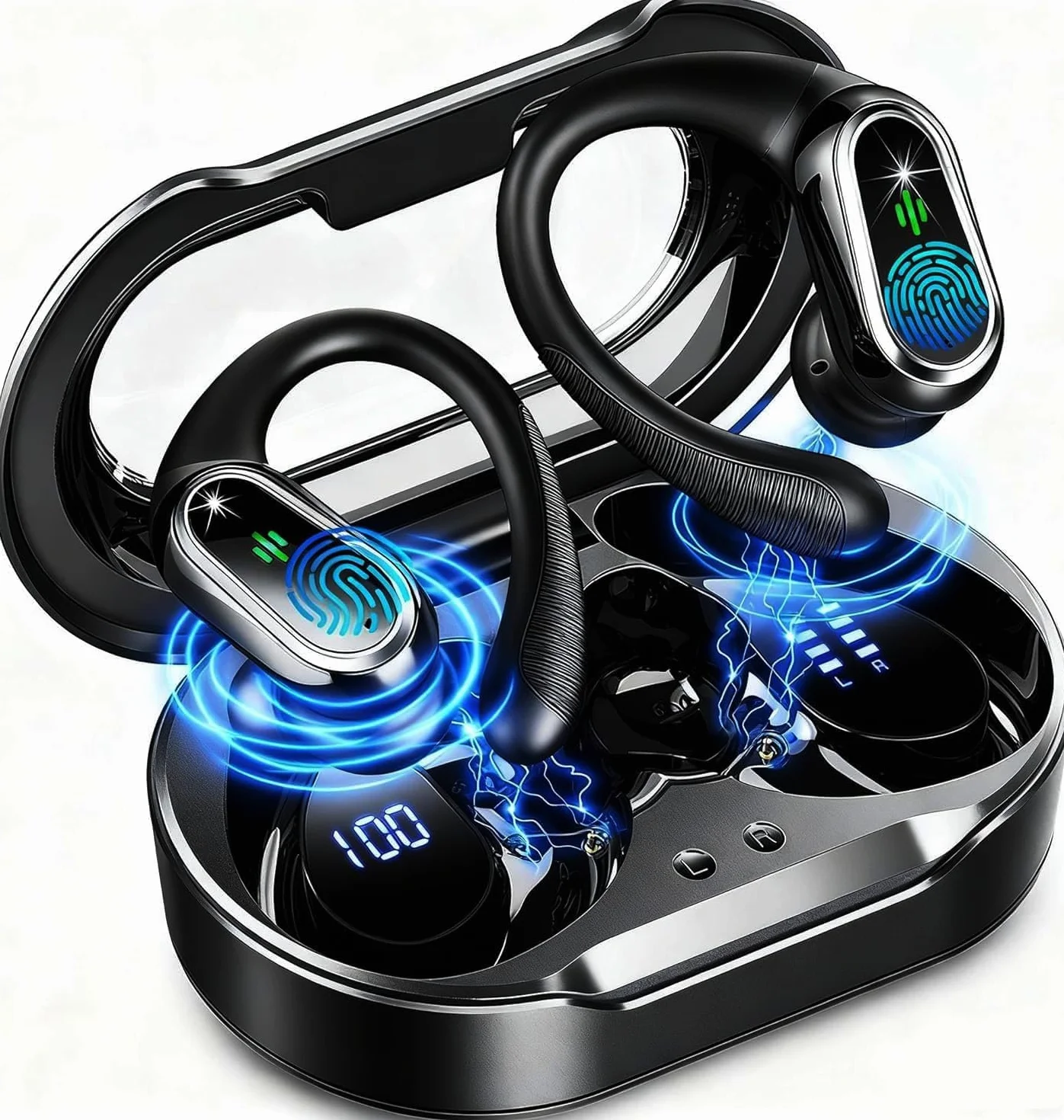 Auriculares inalámbricos Bluetooth Deportivos 5.4 HiFi Estéreo con Cancelación Ruido ENC, 50H IP7 Impermeable