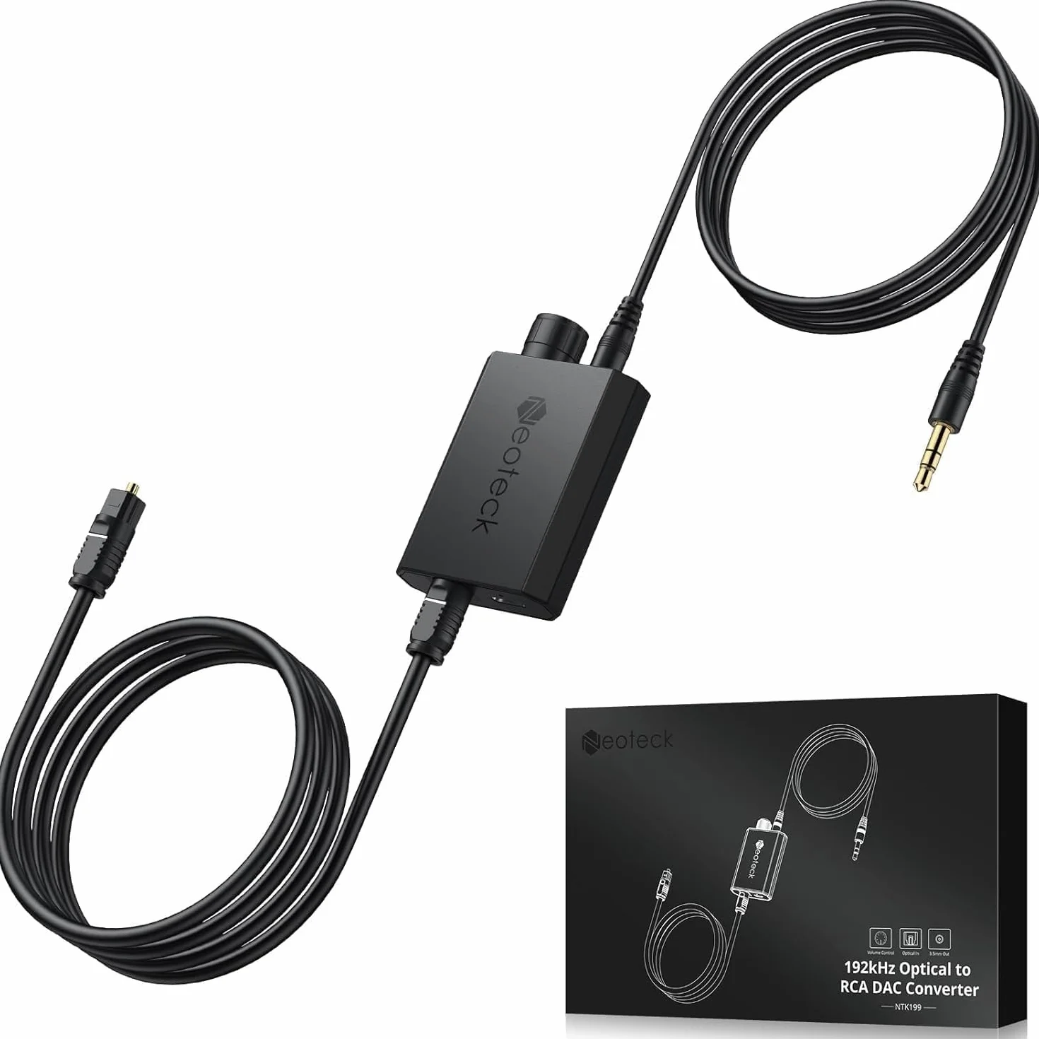 Neoteck DAC 192kHz SPDIF a 3,5mm Convertidor Digital a Analógico con Chip Amplificador