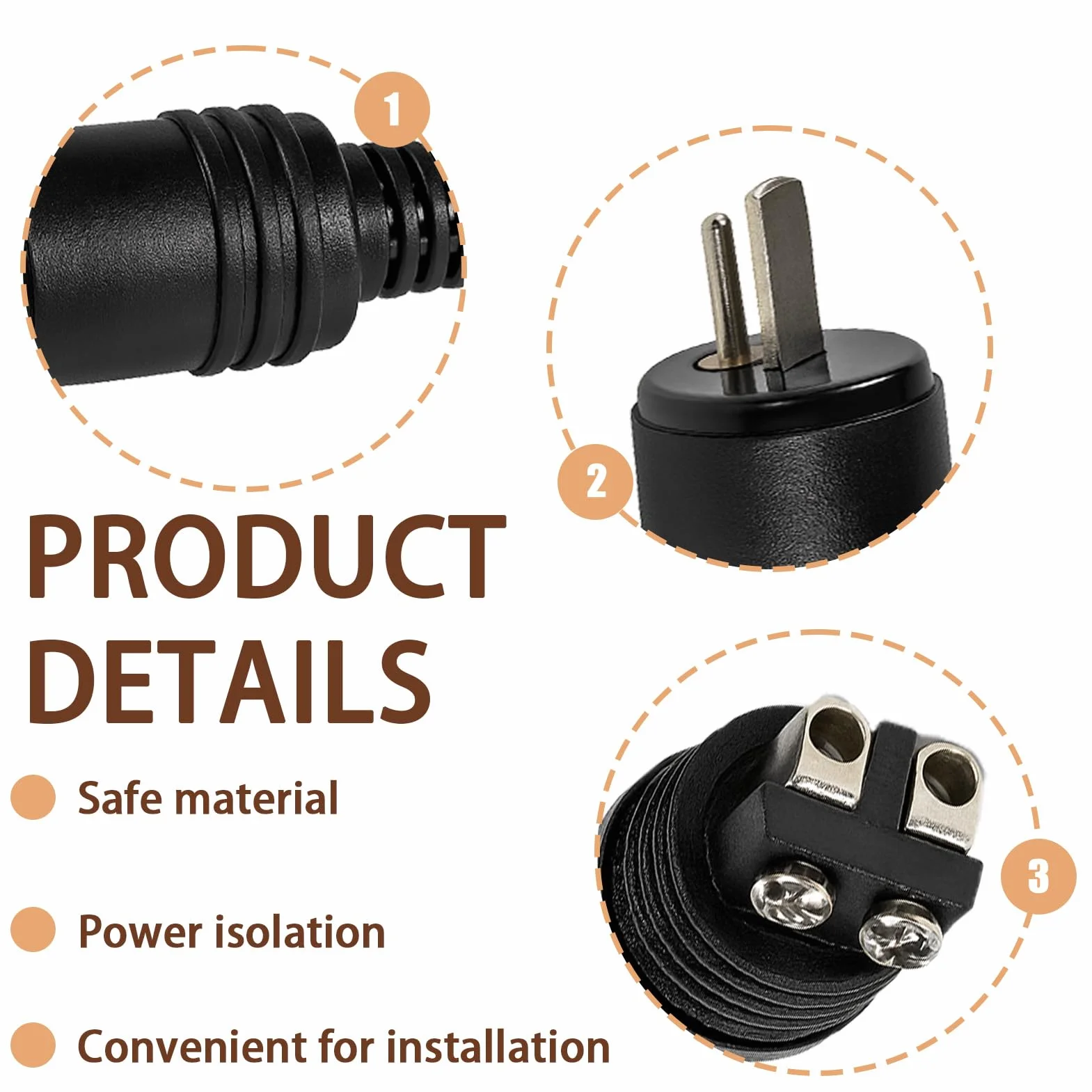 Conector de Audio DIN 2 Pines HiFi, Enchufe Altavoz Recto Macho con Terminales de Tornillo, Sin Soldadura, 12 Piezas