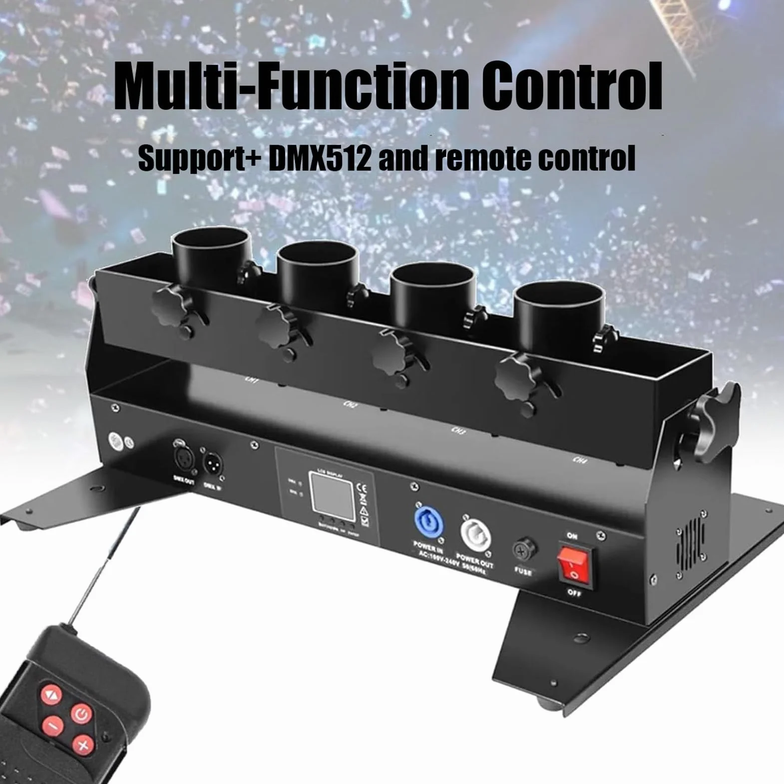 MáQuina De CañóN De Confeti Profesional De 150 W, Lanzador De Confeti EléCtrico, Tubos De Confeti Con Control Remoto InaláMbrico Para Eventos Especiales, Fiestas, Clubes, Bodas, Conciertos