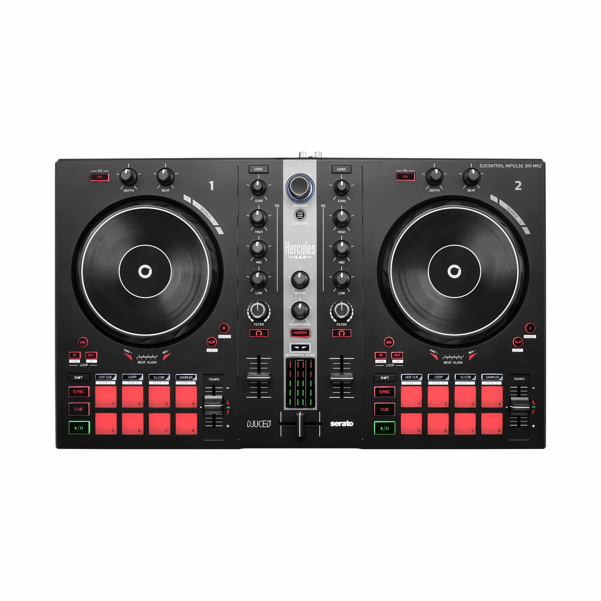Hercules DJControl Inpulse 300 MK2 - Controladora De Dj Usb - Software de DJ y Tutoriales Incluidos