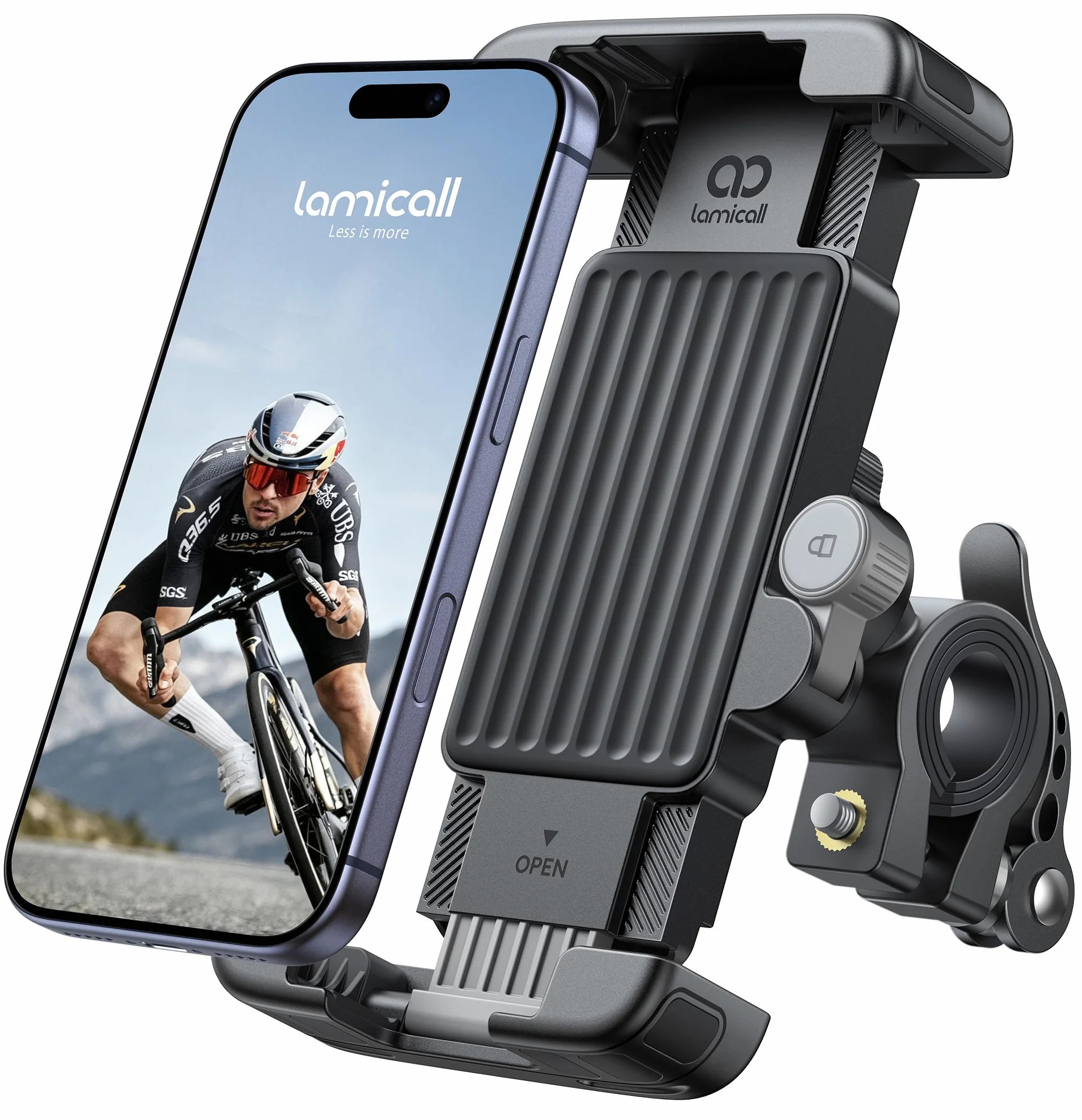 Lamicall Soporte Móvil Bicicleta Moto 360° Rotación Liberación Rápida para iPhone 17 16 15 14 Pro Max Galaxy S25 S24 Ultra 6-7"