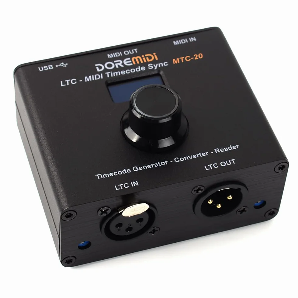 Dispositivo de sincronización de código LTC-MIDI (MTC-20) para tiempo MIDI y SMPTE LTC MTC-20