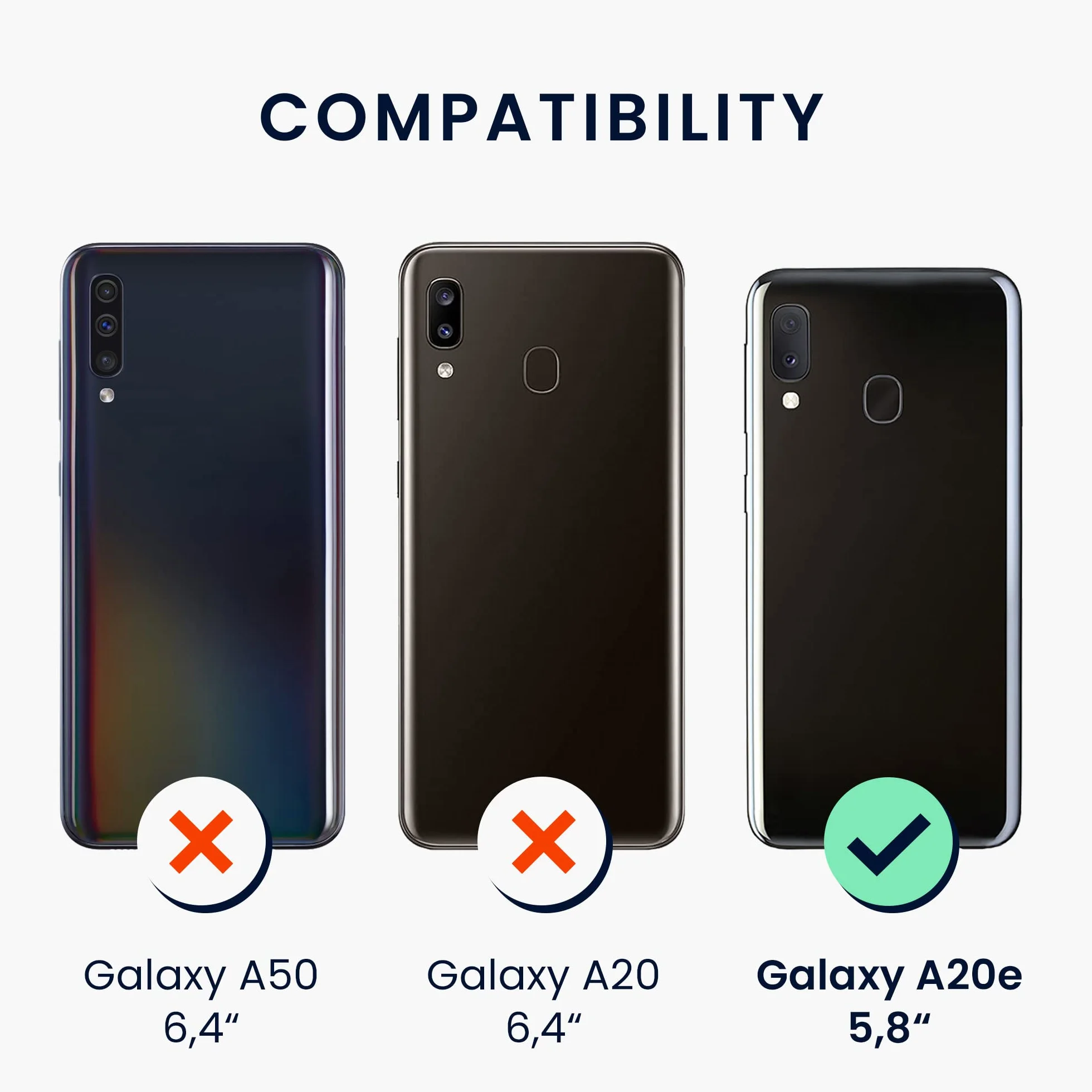 kwmobile Funda Samsung Galaxy A20e Carcasa TPU Silicona Bordes elevados Azul océano