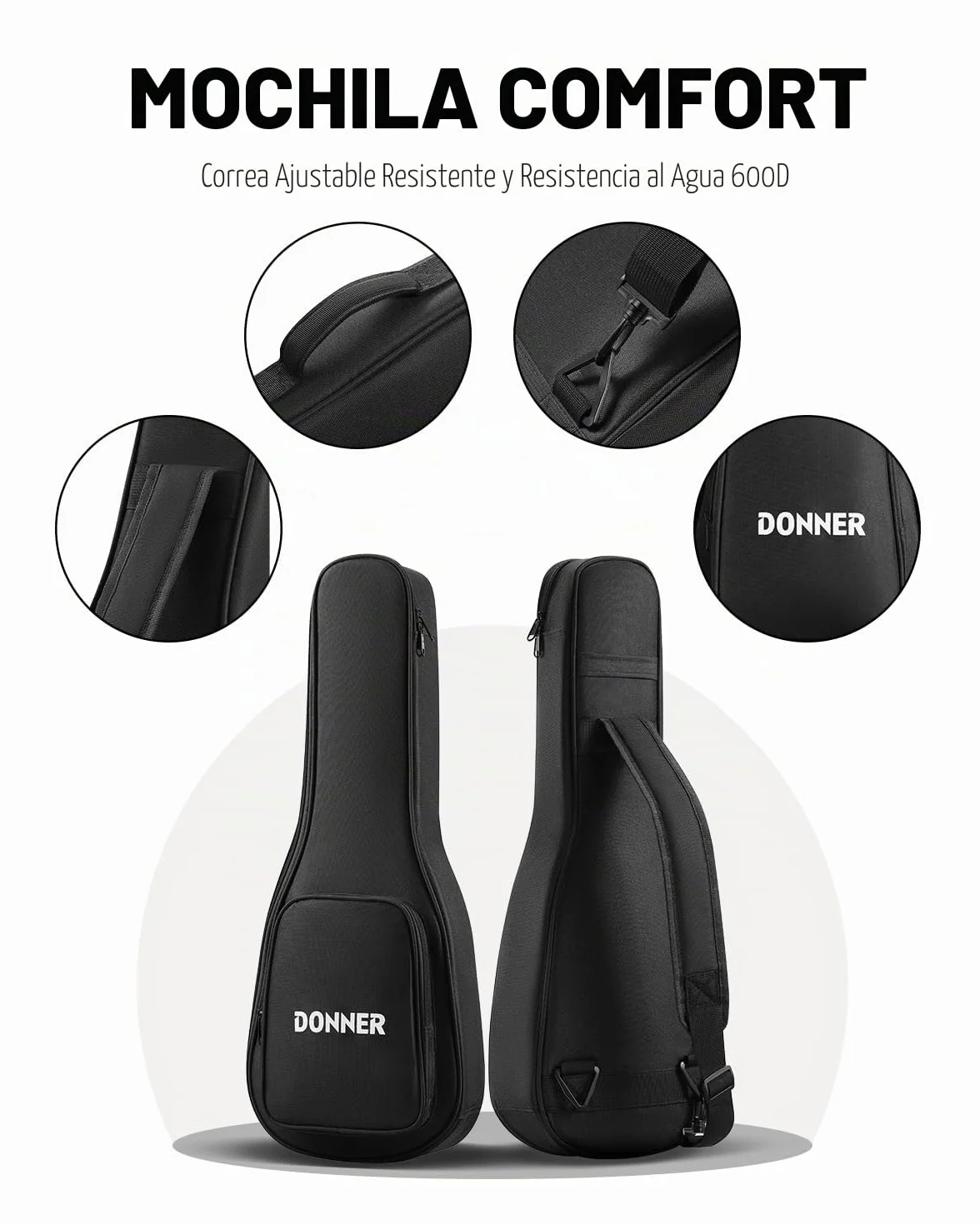 Donner Ukelele Concierto 23 Pulgadas para Adultos Niños Principiante Ukelele Madera Caoba Kit y Cuerda Nylon, Online Lección DUC-200