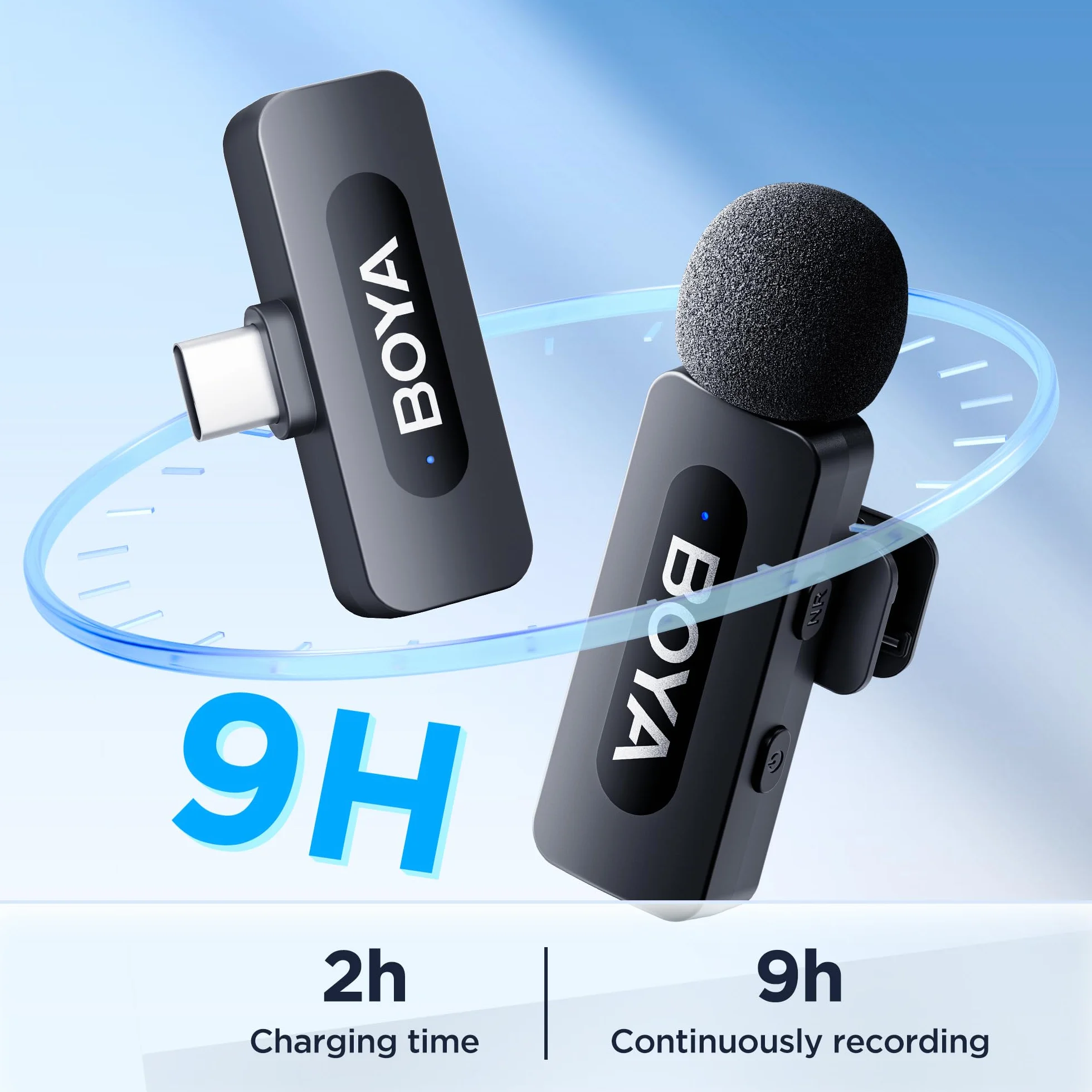 BOYA micrófono de Solapa inalámbrico de Solapa para Android Smartphone Laptop - Omnidireccional USB C Condensador de grabación de vídeo Mic para entrevista Podcast Vlog Youtube Live Stream
