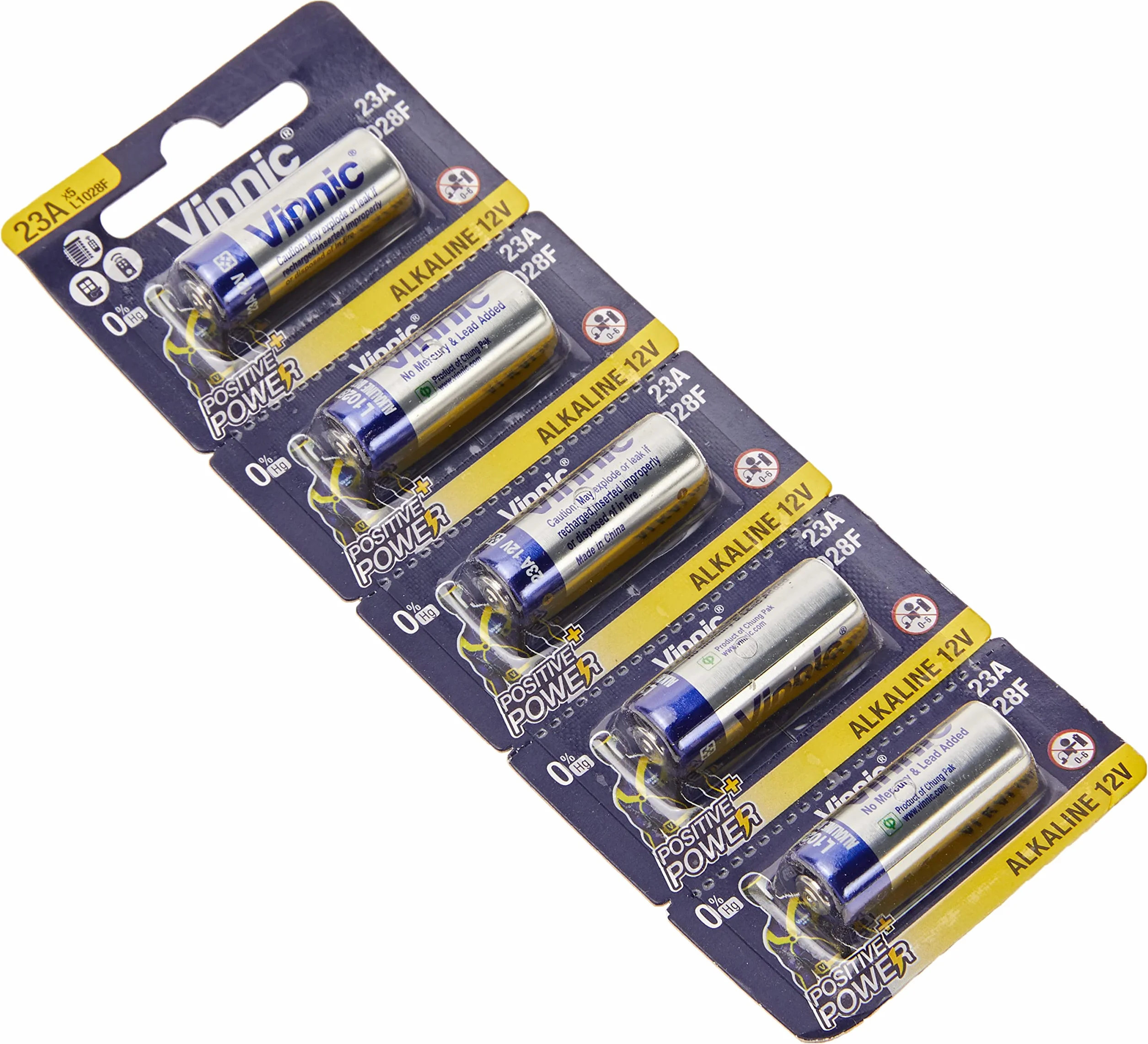Vinnic VIN-23A - Pila Alcalina Vinnic 23A - L1028F Pack 5 Pilas, Unisex