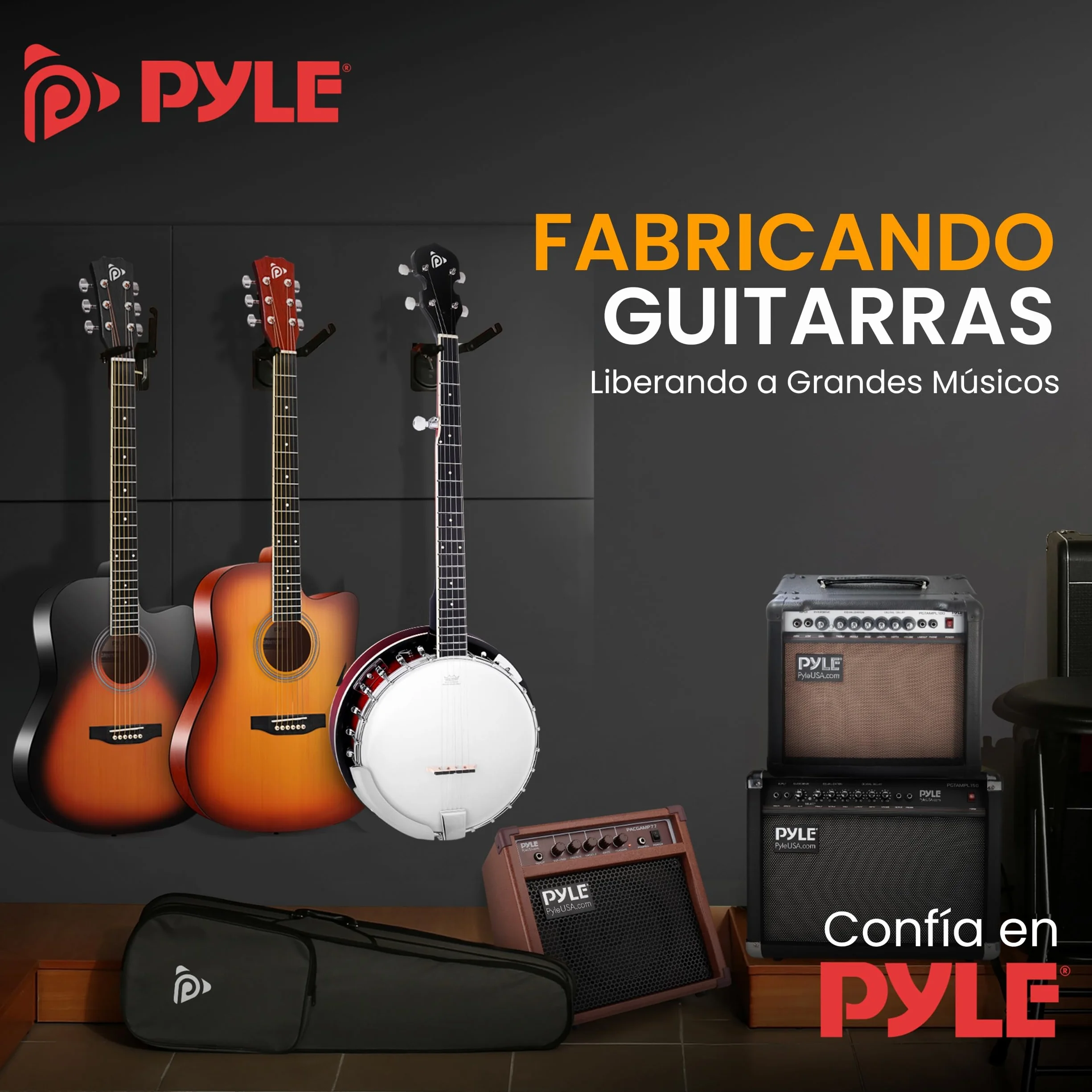 Pyle banjolele kit, Banjo, Remo head, Resonador de sapele, 39”, Tamaño tradicional, 5 cuerdas, Afinador engranado