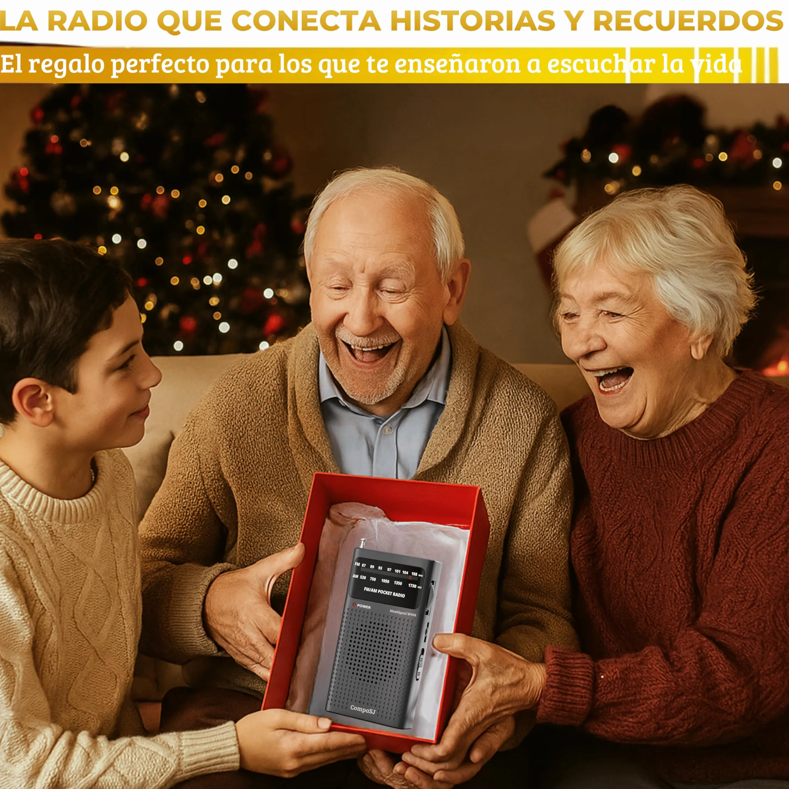 SUPER MAX Radio a Pilas Portátil Pequeña Am/FM Transistor Analógica de Bolsillo Fácil de Usar Señal Fuerte Kit Emergencia Entrada Auriculares Para Personas Mayores Familia Viajes AA Auriculares Regalo