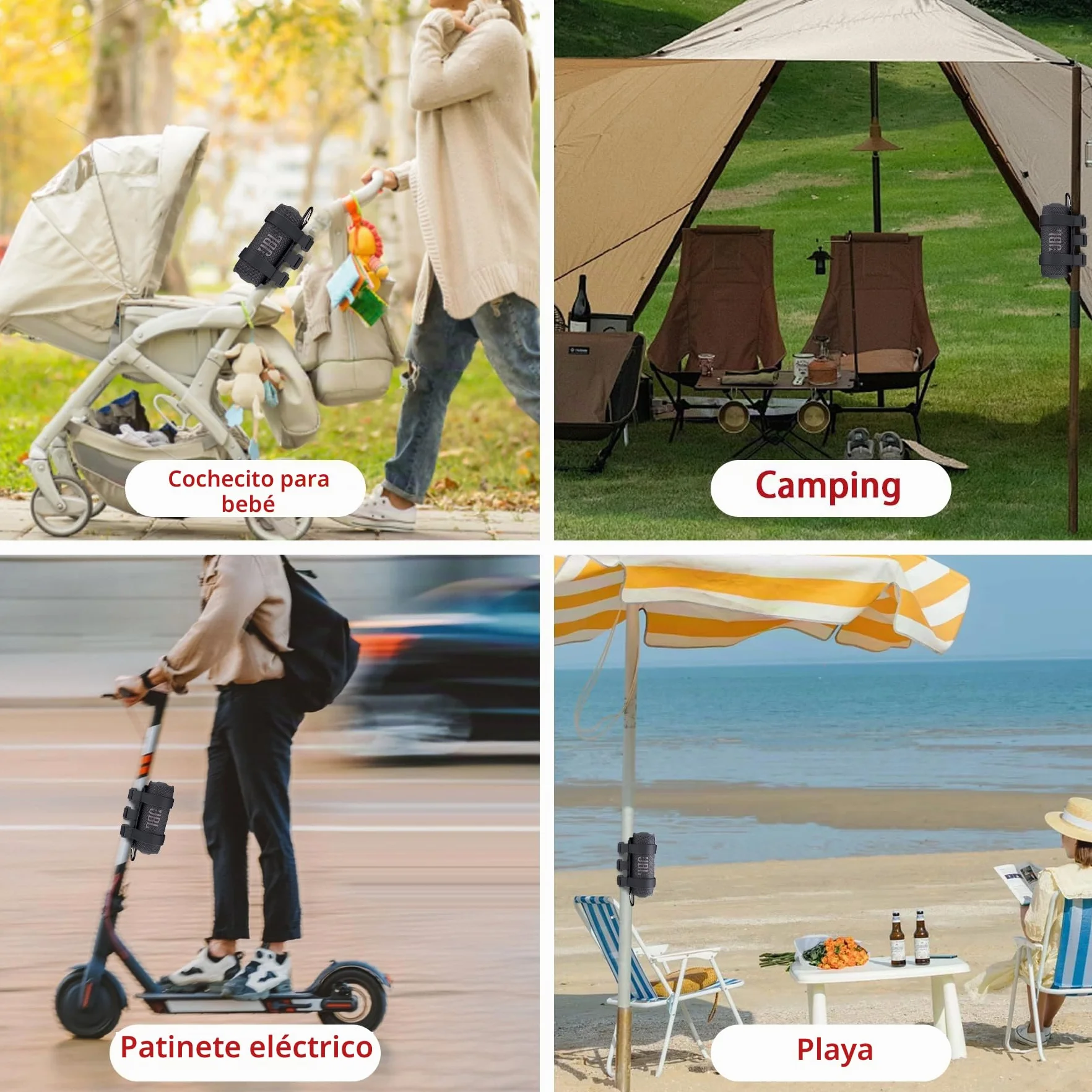 co2CREA Funda rígida Compatible con Bose/JBL mayoría de Altavoces inalámbricos Bluetooth, Altavoz al Aire Libre, Correa Ajustable, Accesorio para Accesorios, riel de Barra para Carrito de Golf