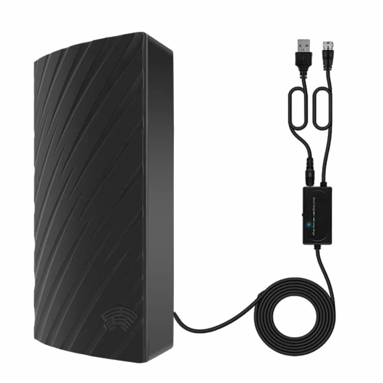 Antena de TV Exterior Interior 39DBI 480km Impermeable Cable Coaxial 10M Amplificador Señal DVB-T DVB-T2 4K