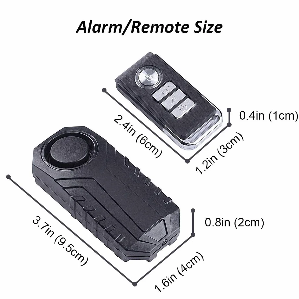 Mengshen Paquete De 3 Alarmas Inalámbricas Antirrobo para Bicicletas con Control Remoto De Seguridad Antirrobo 113dB Loud IP55 Impermeable para Motocicleta Vehículo Scooter