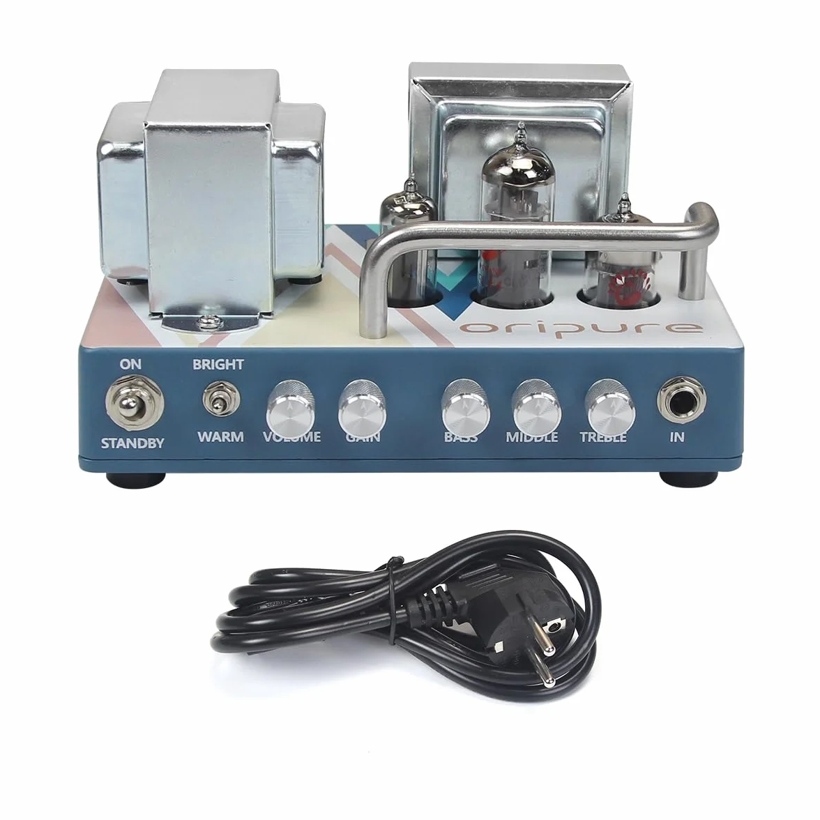 OriPure OAH-05 Cabezal Amplificador de Guitarra de Todos los Tubos de 5 W, Cabezal Amplificador de Guitarra Hecho a Mano, con Enchufe UE