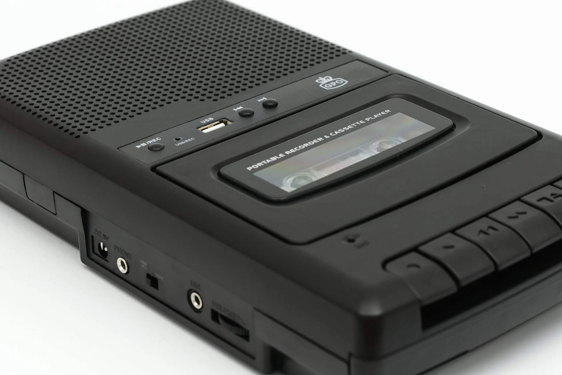 GPO CRS132B - Grabadora de casetes con micrófono Externo y grabación USB