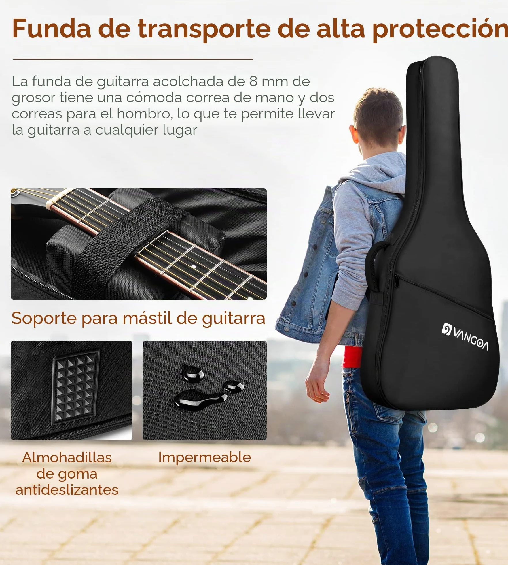 Vangoa 4/4 Guitarra Electroacústica 41 Pulgadas Cutaway Guitarras Acústicas con Cuerdas Metálicas, Ecualizador de 4 bandas, Kits Para Principiantes, Negro