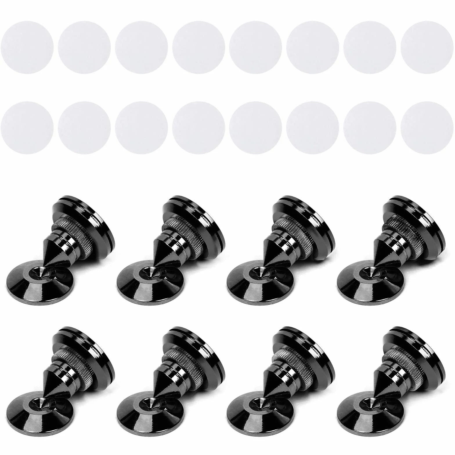 8 Picos de Aislamiento para Altavoces Puntas de Altavoz de Aleación de Almohadilla de Base de Choque del Altavoz Pinchos para Altavoces, Negro