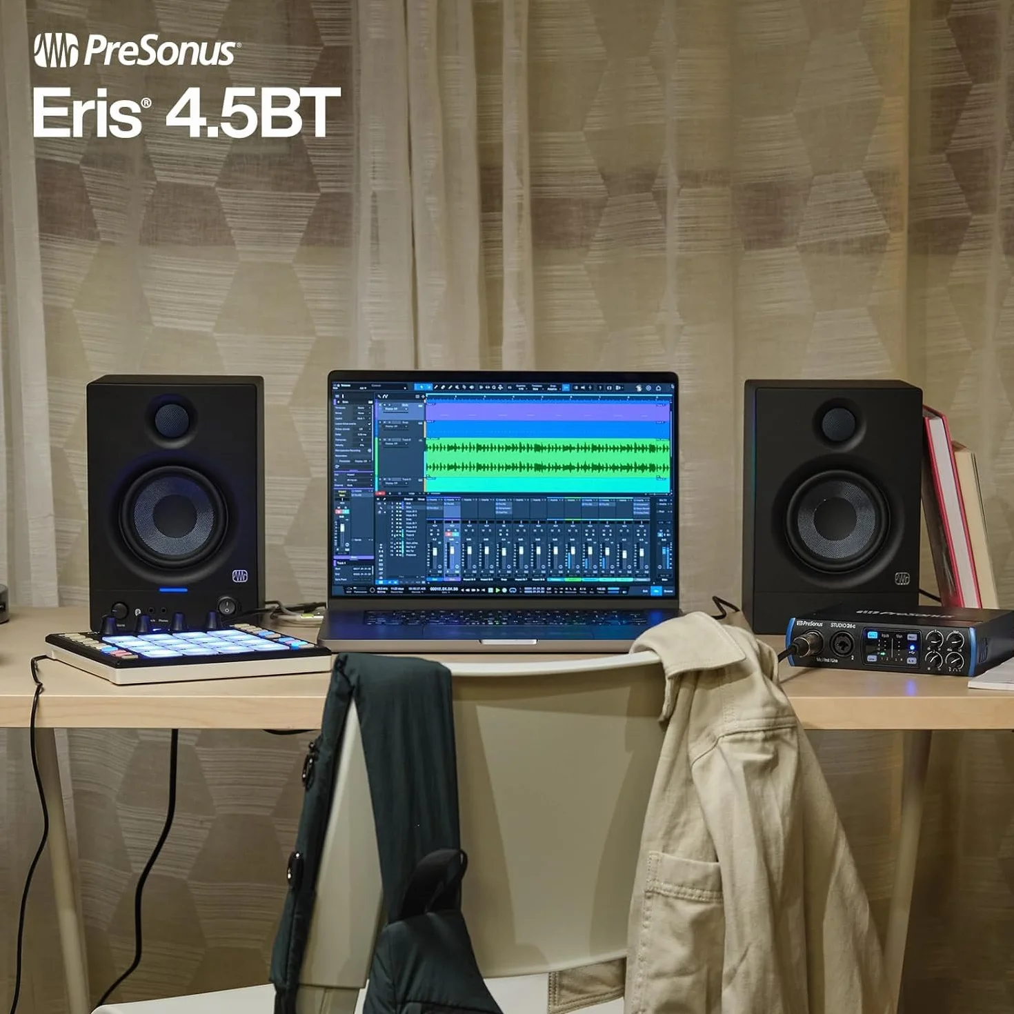Presonus Eris 4.5 BT II Generation - Altavoces activos, Bluetooth Studio 2nd Gen + 2 cables jack Keepdrum