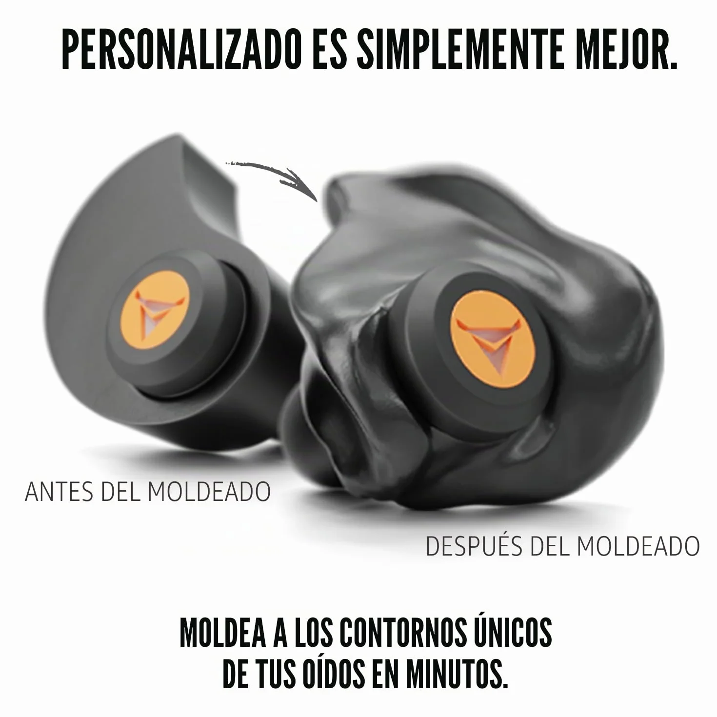 Decibullz - Bouchons d'Oreille Thermo-Moulés avec Filtres pour Tirs - Noir
