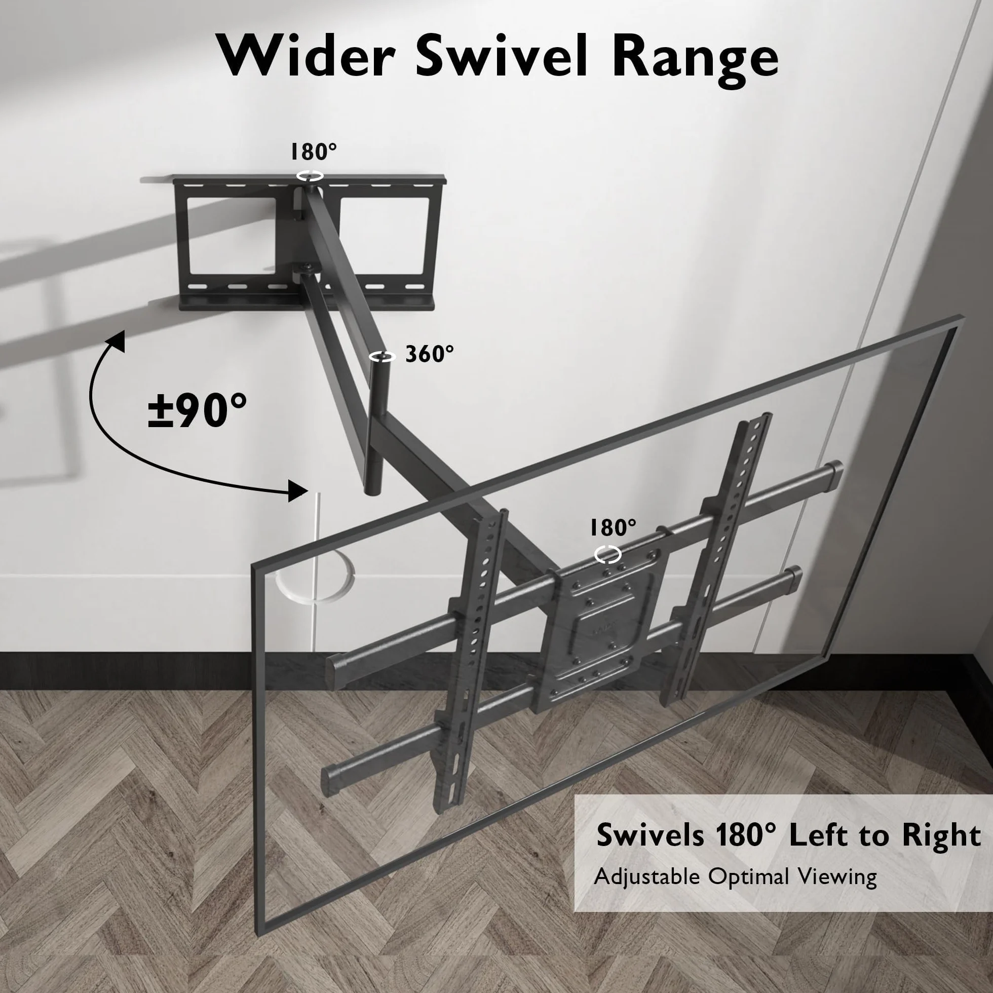 BONTEC Soporte TV Pared Brazo Articulado Extralargo 1040mm 32-75" LCD LED OLED 60kg VESA 600x400mm