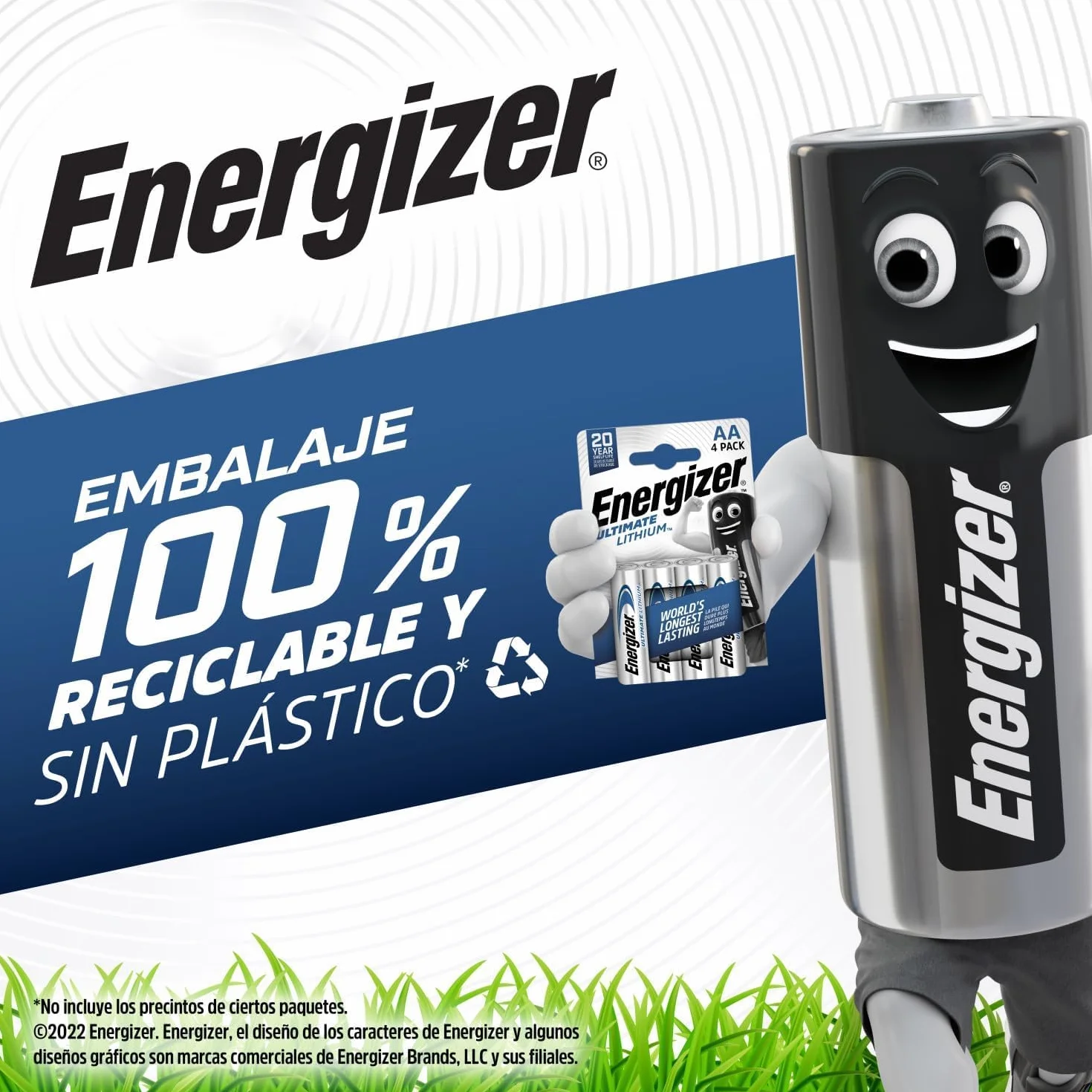 Energizer Pilas AA Ultimate Lithium Paquete de 4 - Mayor duración para Dispositivos de Alto Consumo - 25 años Vida útil