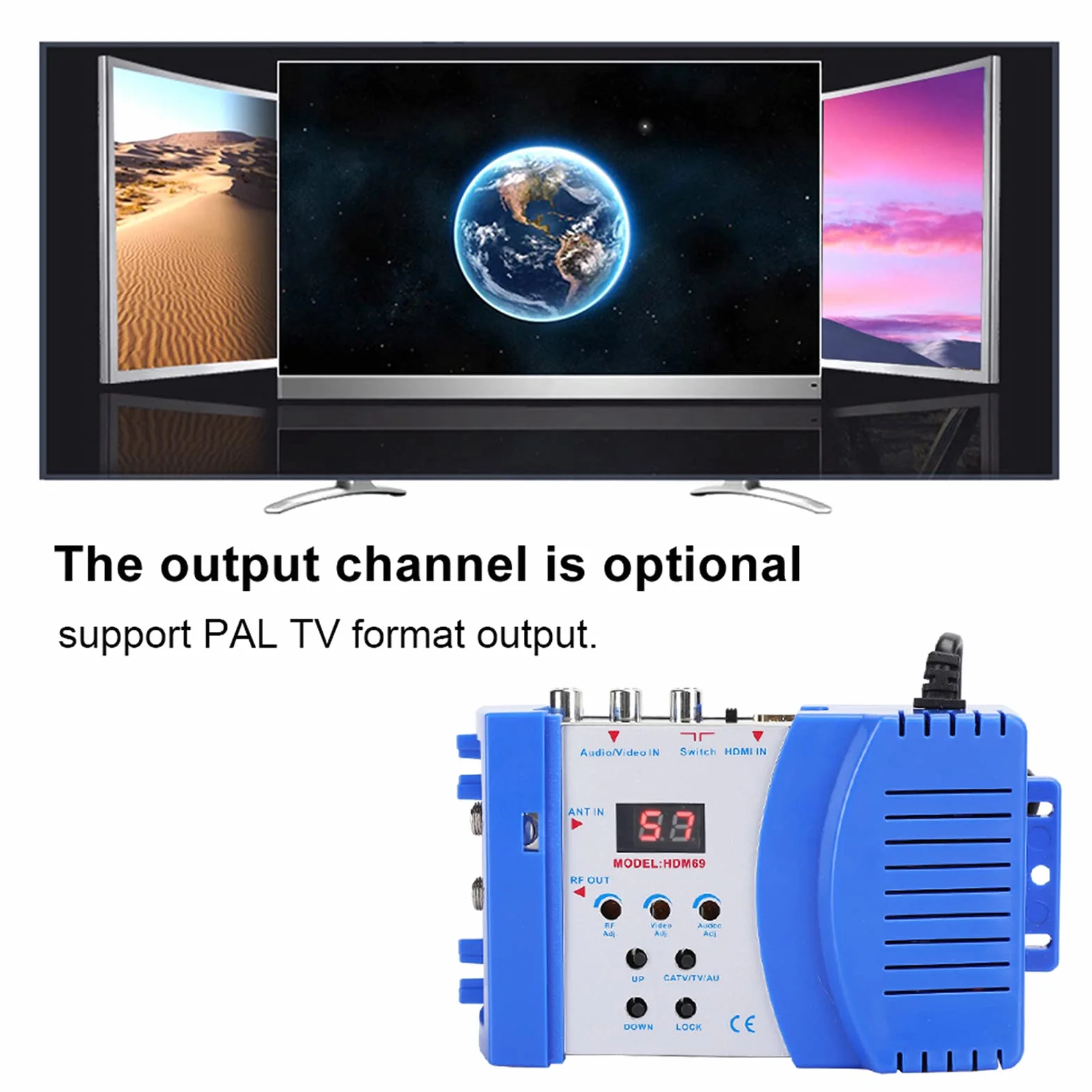 Bewinner Convertidor RF Modulador HDMI, Adaptador Demodulador VHF UHF SDR Compuesto Coaxial Modulador RF Digital para Formato PAL NTSC para HDMI, Convertidor AV a RF para TV