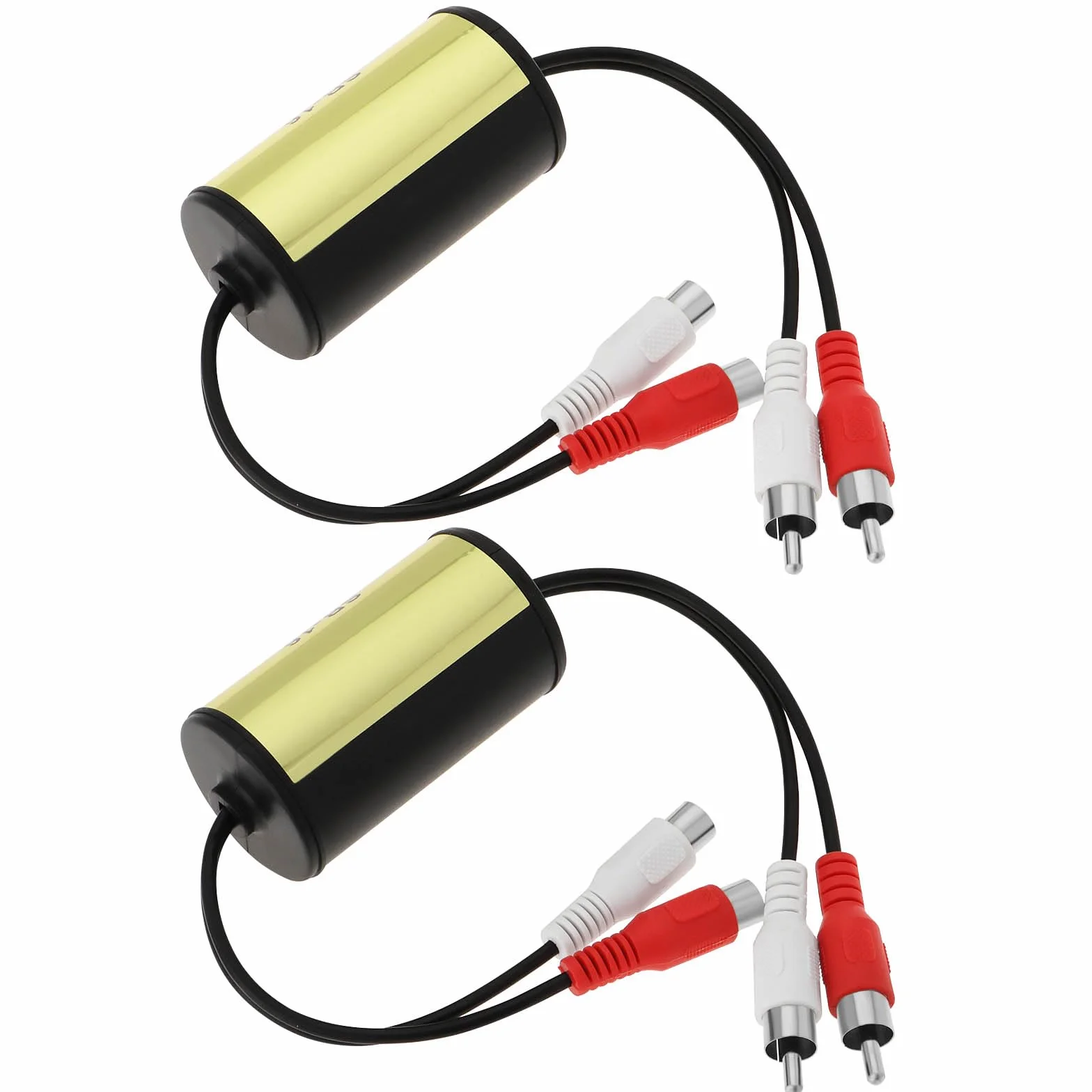 2 Piezas Reducen Eficazmente El Filtro de Ruido de Audio RCA Macho A Hembra Filtro de Audio de 2 Canales para Amplificadores de Audio de Coche Y Hogar