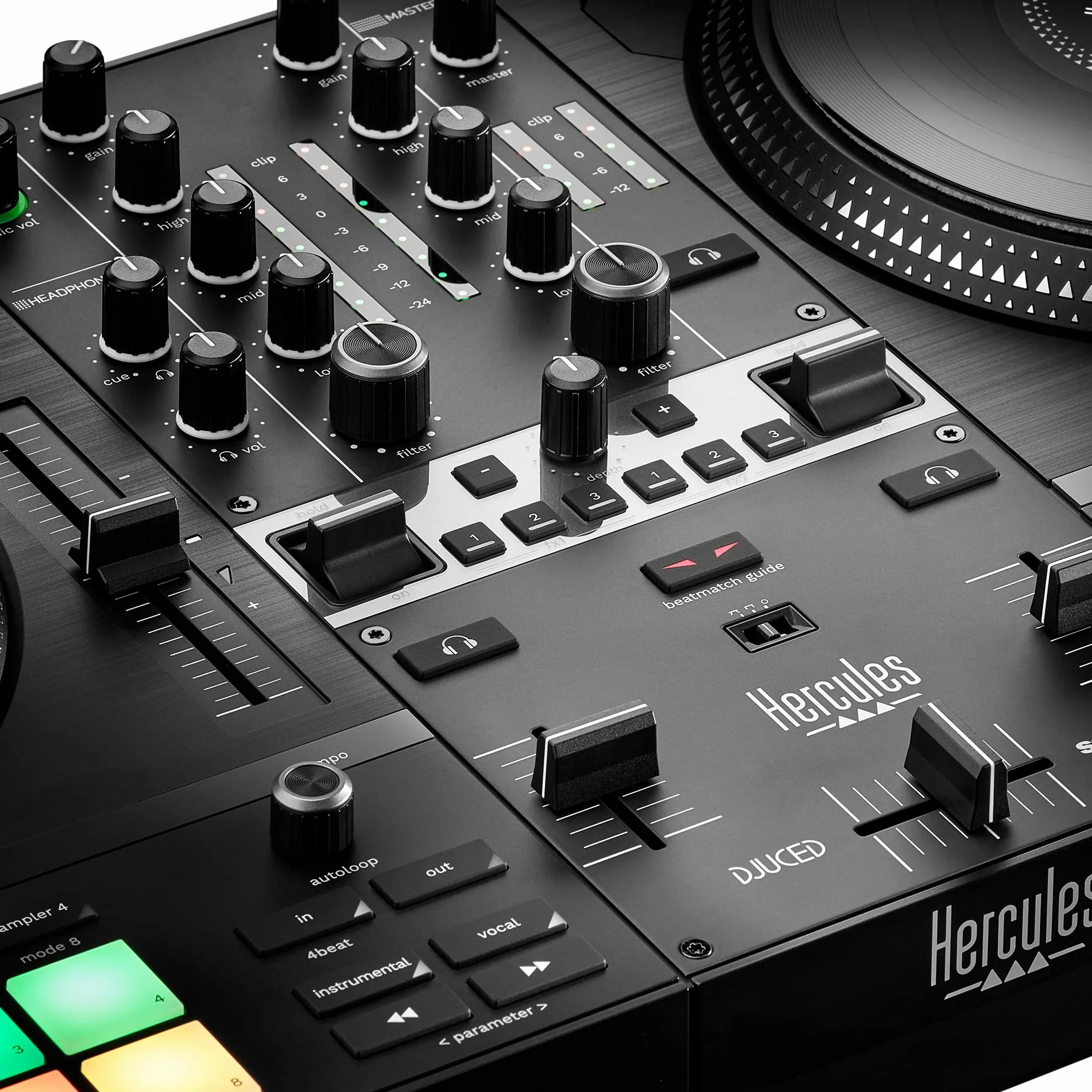 Hercules DJControl Inpulse T7 -Controladora de DJ Motorizada Negra de 2 Decks - incluye Serato DJ Lite y el software DJUCED