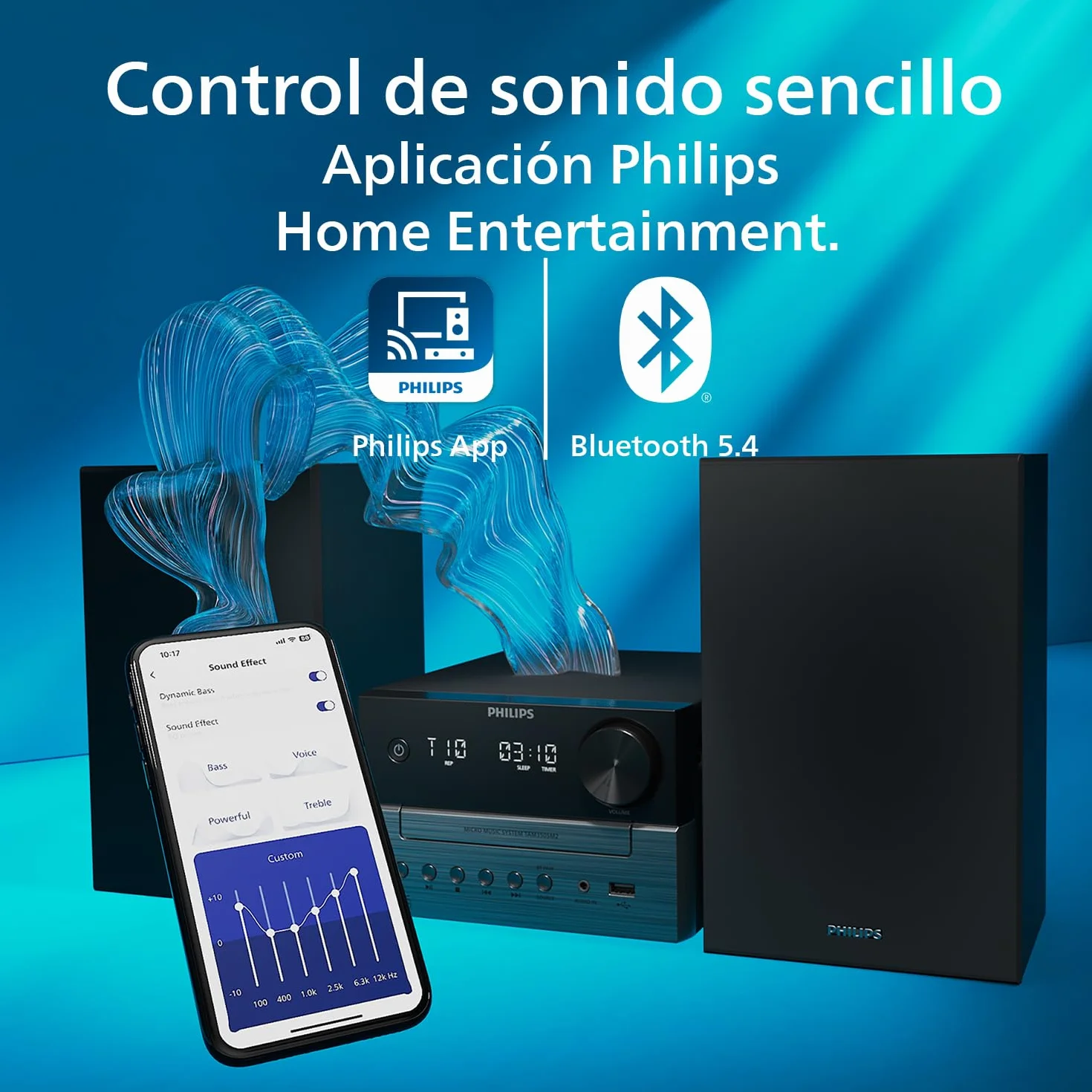 Philips TAM3505M2 Hi FI Micro System, Bluetooth, CD Player, USB, FM Radio and Auracast Dab, 85% Post-Consumer Recycled Materials