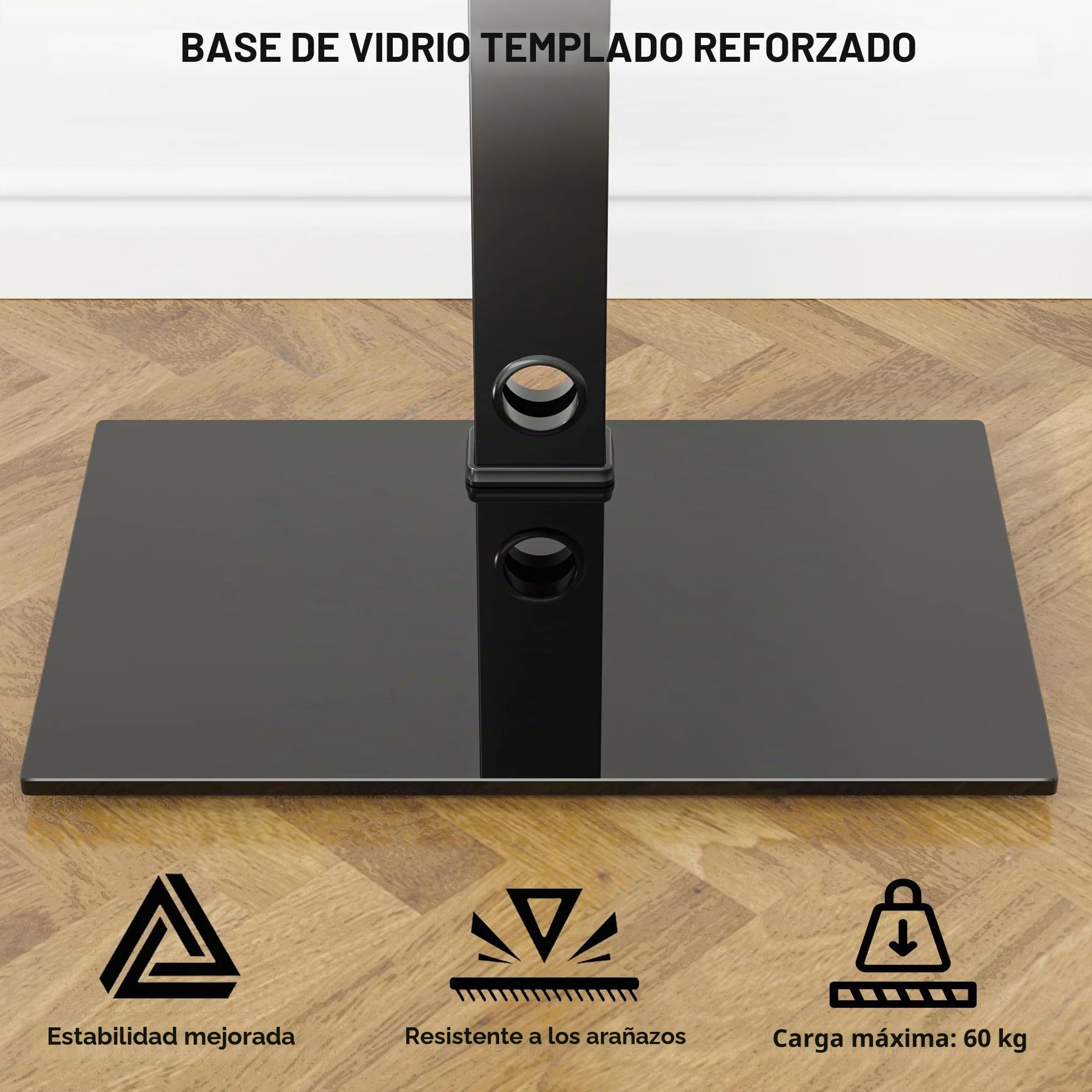 BONTEC Soporte TV Pie para Pantallas de 30-70 Pulgadas para TVs Planas y Curvas, Soporte Television Pie con 6 Niveles de Altura, hasta 40 kg, VESA Máx 600x400 mm, para Salón, Dormitorio y Oficina