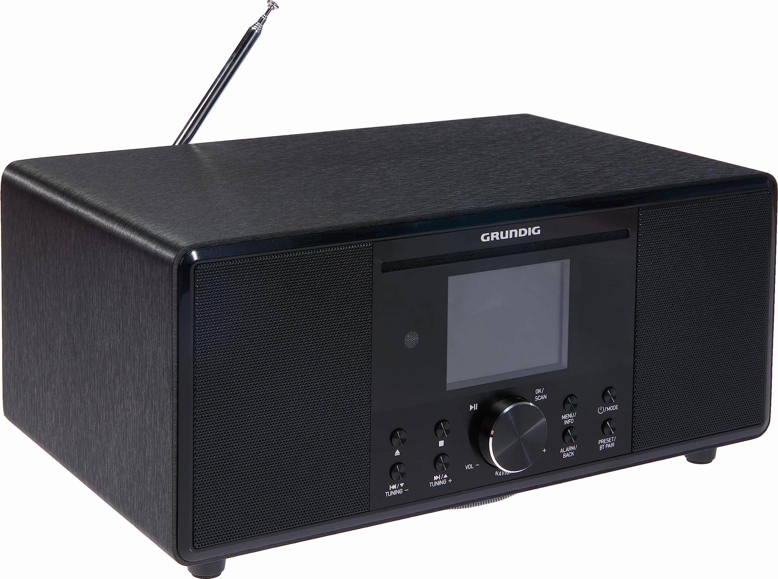 GRUNDIG GIR1070 DTR 7000 - Radio por Internet Todo en uno, FM/RDS/Dab+/Radio por Internet, Bluetooth, función de repetición, Alarma Dual, Pantalla a Color de 2,8 Pulgadas, Color Negro