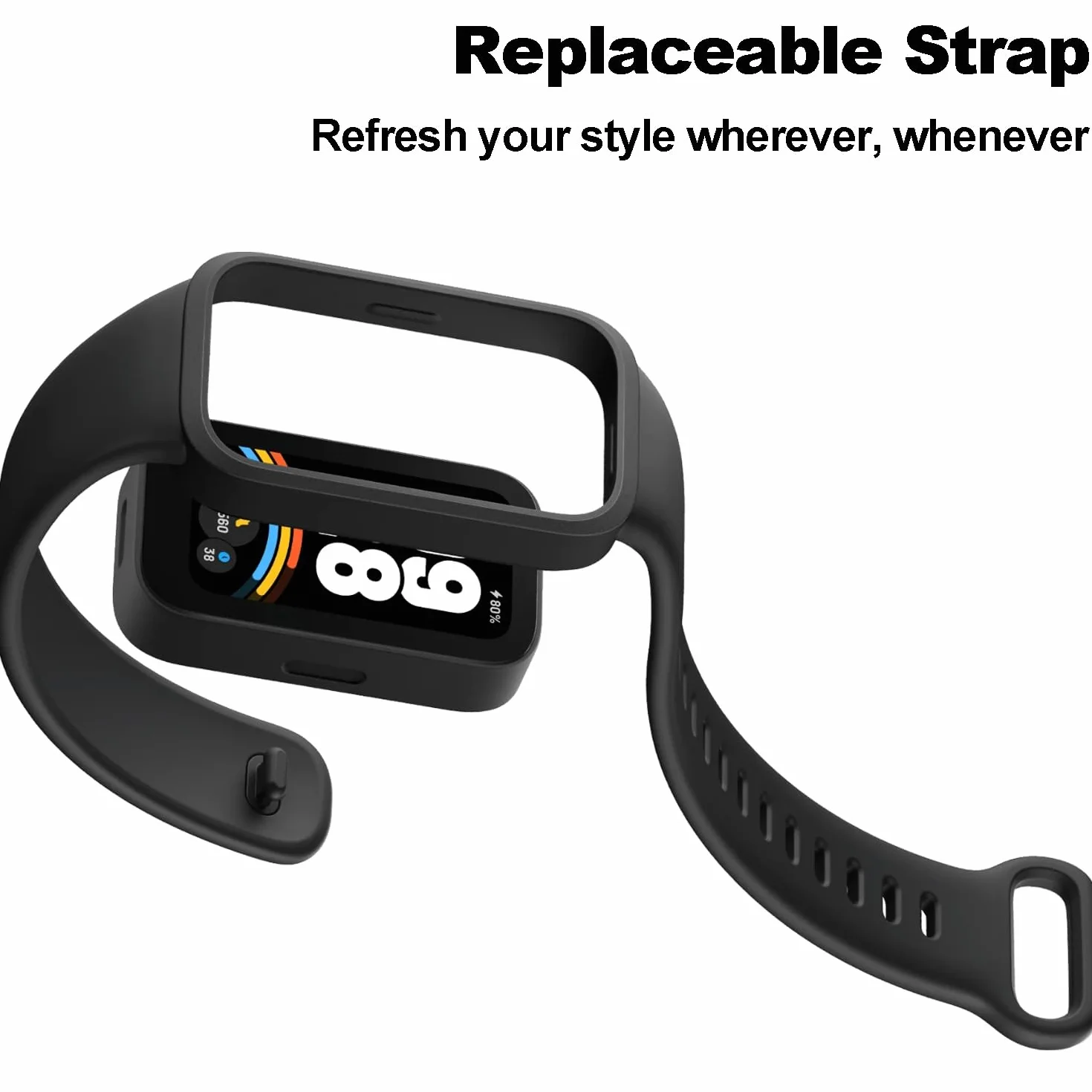 Correas de Repuesto Compatibles con Xiaomi Smart Band 9 Active y Redmi Band 3, Deportivas Transpirables con Liberación Rápida