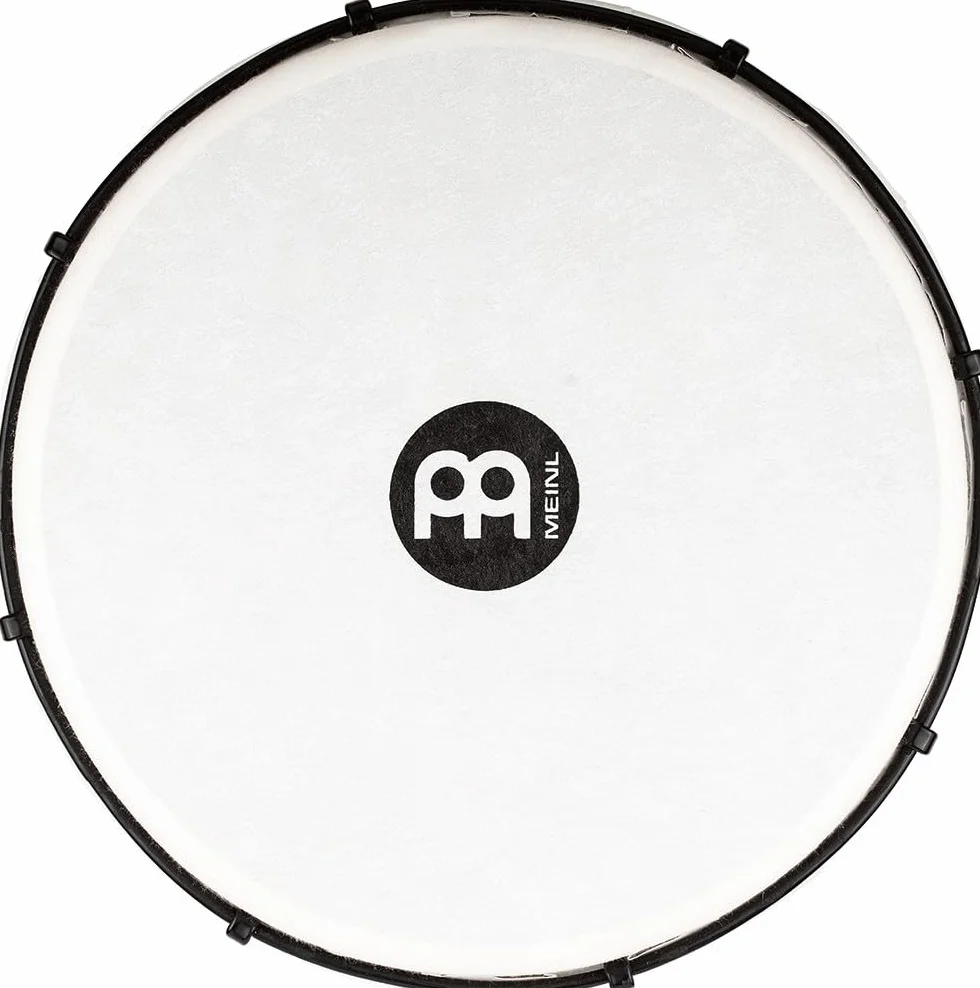 Meinl Percussion Djembe (todo tipo de clima) con carcasa sintética y cabeza, serie Alpine — NO fabricado en China — Tamaño mediano de 30,48 cm sintonizado mecánicamente, 2 años de garantía (ADJ12-BW)
