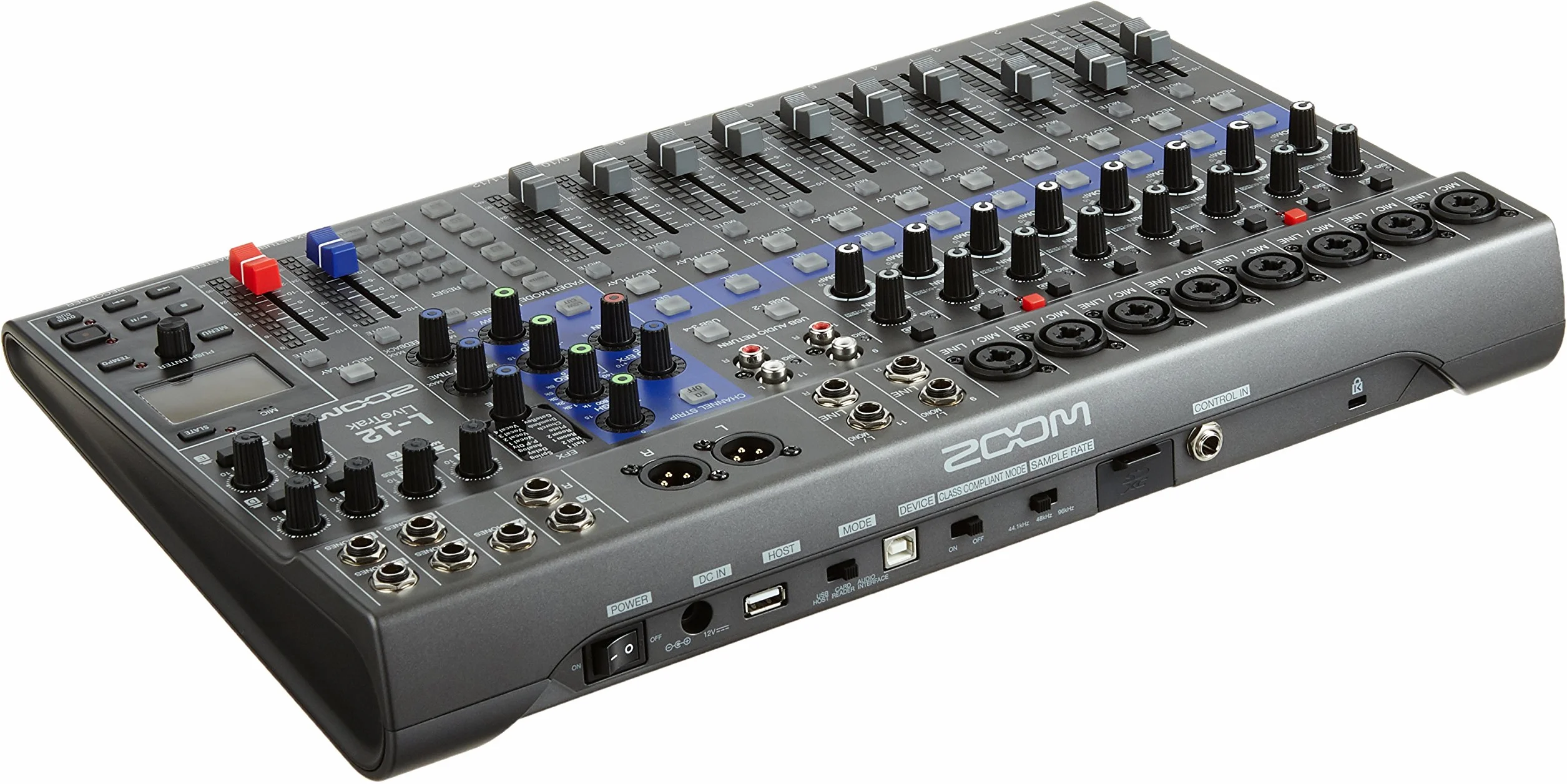 Zoom LiveTrack L-12 Mixer digital & grabador multipista, para música, podcasting y más, 12 entradas/14 canales de grabación en SD, interface de audio 14-in/4-out, 5 salidas de auriculares