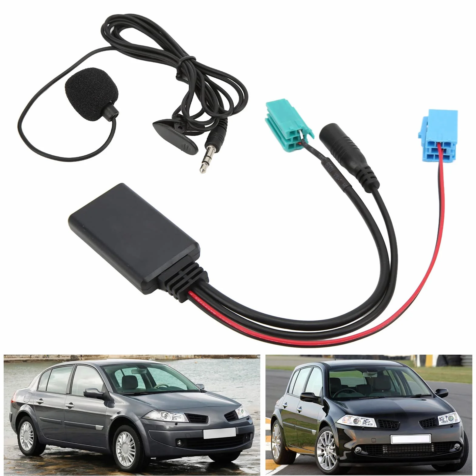 Longzhuo Bluetooth AUX IN Cable Adaptador de Entrada Auxiliar Reemplazo de micrófono Manos Libres para Radio Megane 2 Updatelist