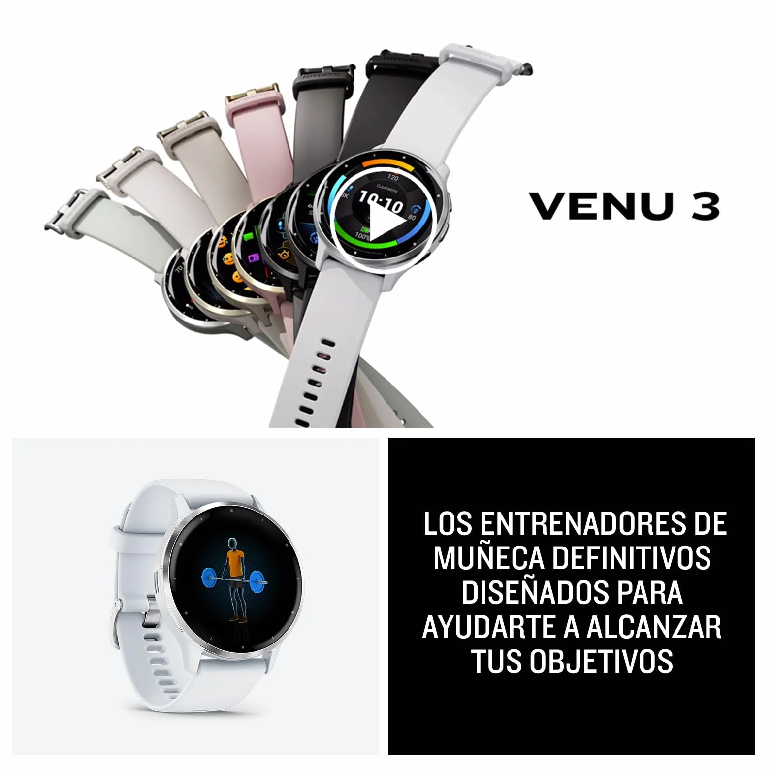 Garmin Venu 3S, Smartwatch Premium con GPS, AMOLED, Funciones avanzadas de Salud y Forma física, más de 30 Aplicaciones Deportivas, 10 días de autonomía, Beige Gold