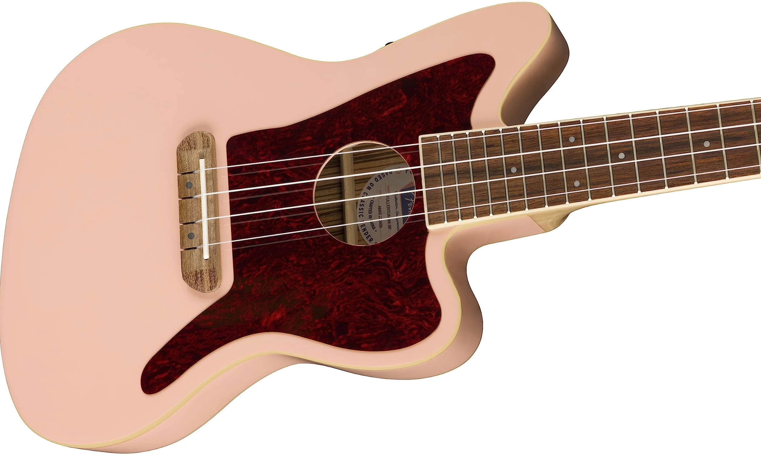 Fender Fullerton Jazzmaster® Uke, diapasón de nogal, golpeador de carey de carey rosa concha