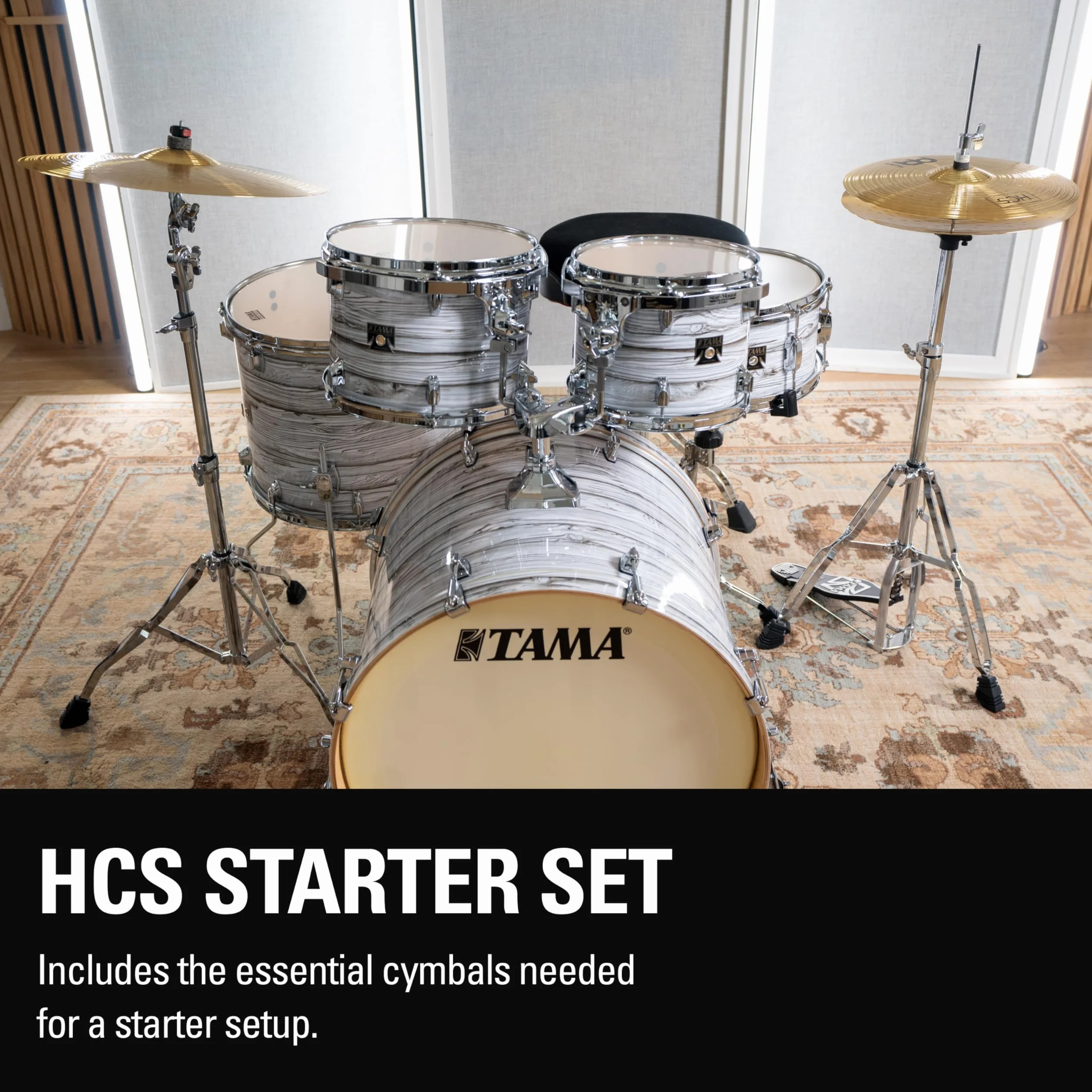 Meinl Cymbals HCS Basic Cymbal Set Pack – Juego de Platillos de Batería con Plato 14 pulgadas Hihats y 18 Crash-Ride – Latón, Acabado Tradicional (HCS1418)