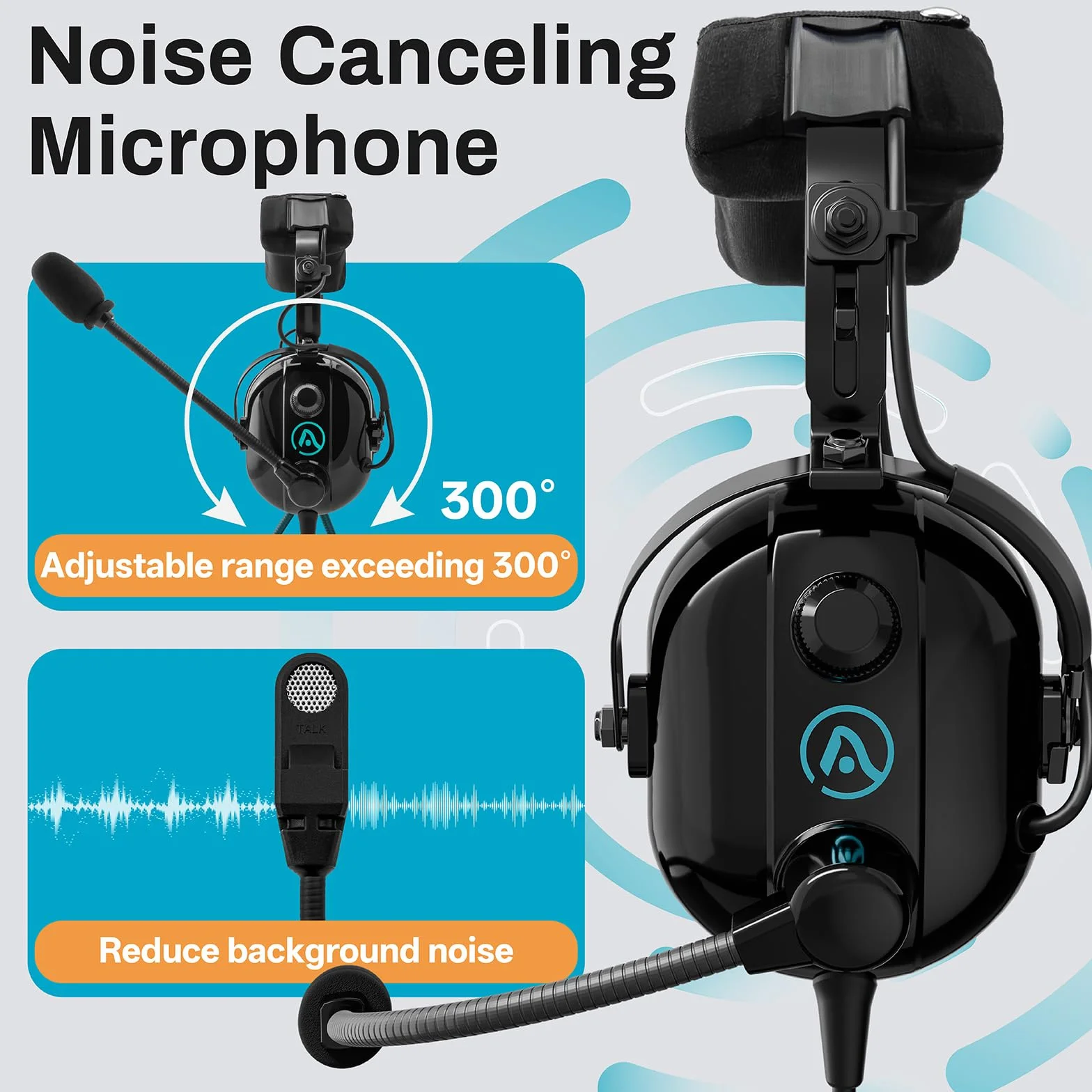 AIRVOICE Auriculares de aviación para Pilotos con cancelación pasiva de Ruido PNR