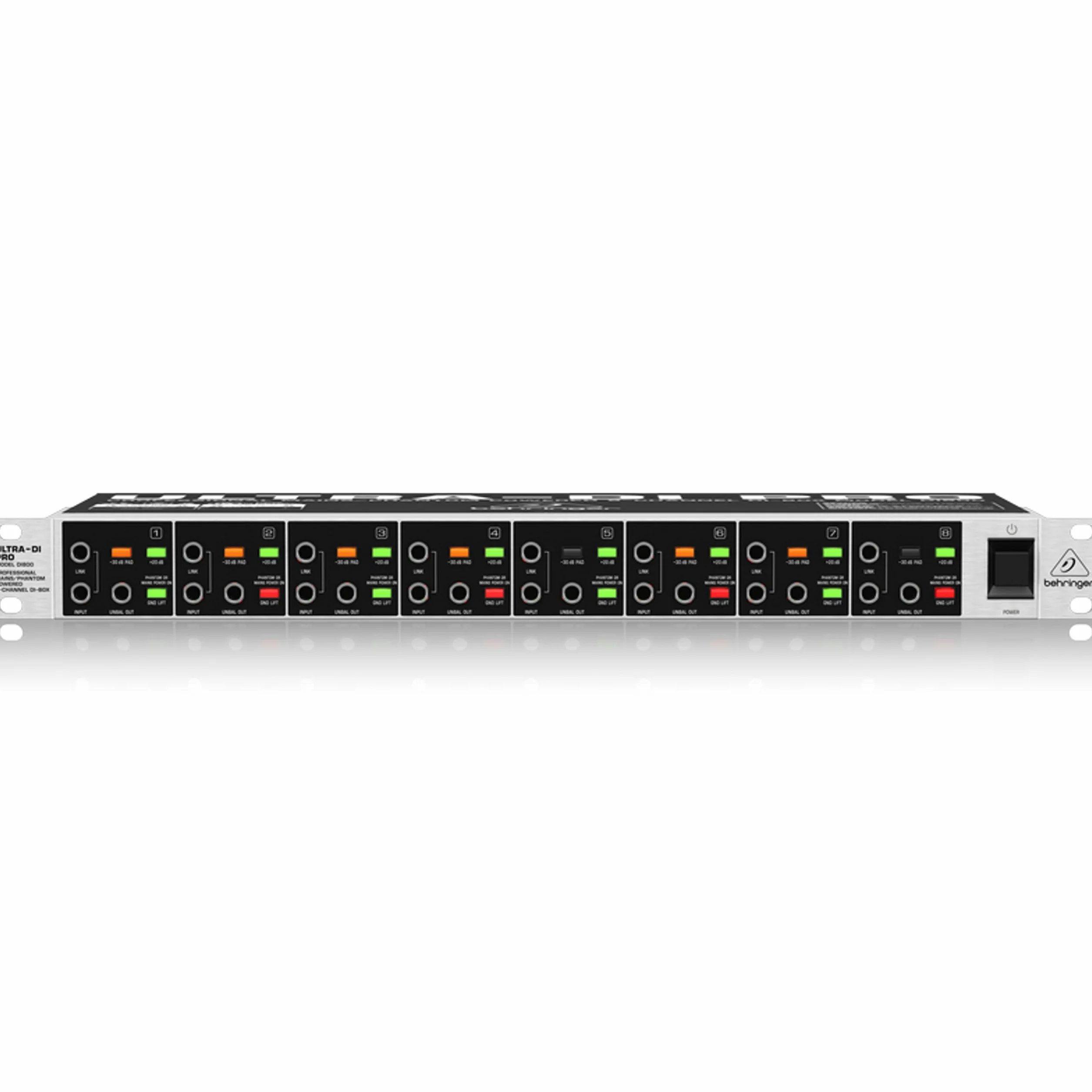 Behringer ULTRA-DI PRO DI800 Caja DI de 8 canales con alimentación principal/fantasma profesional